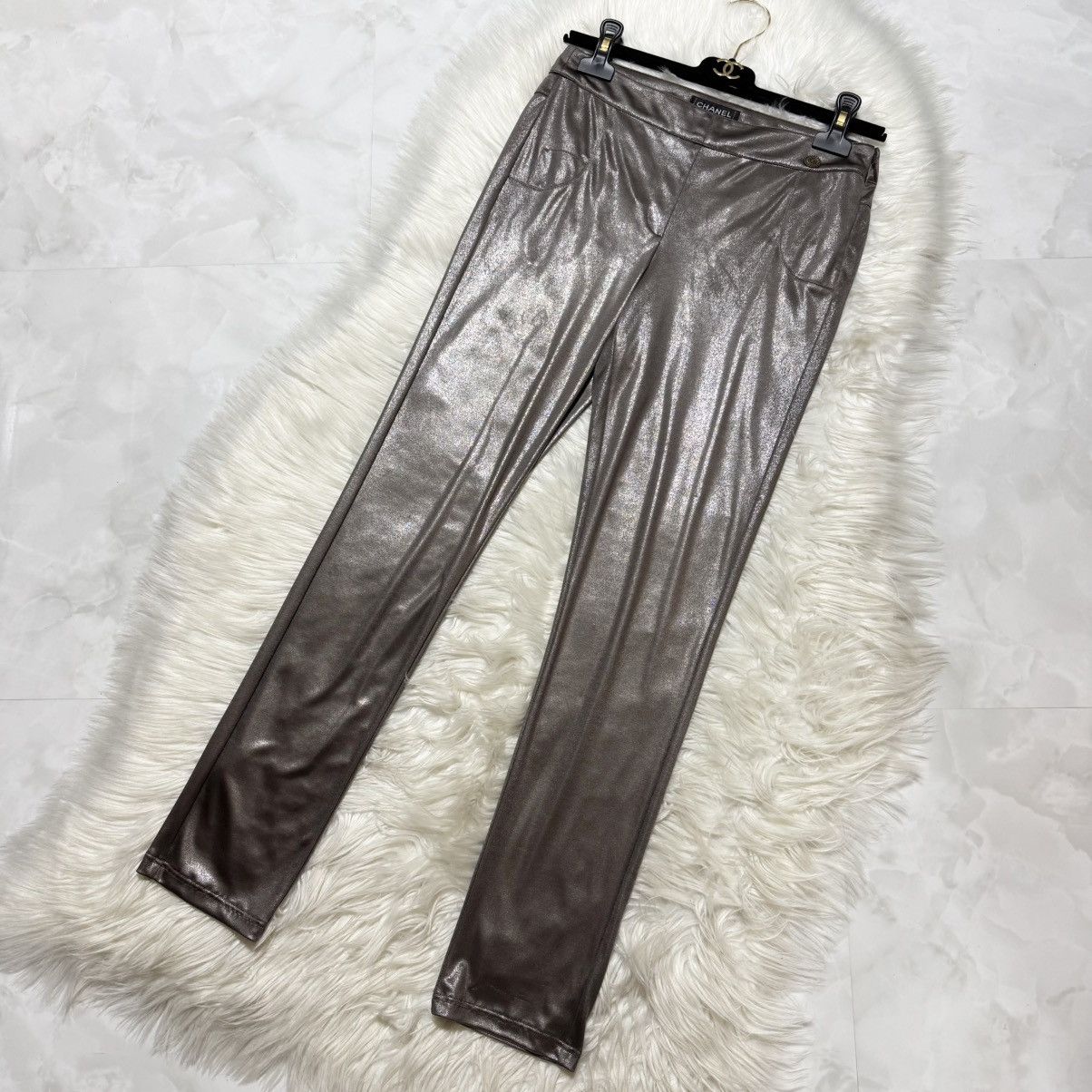 Chanel Runway Chanel COCO Embellished Super Stretch Pants Leggings Size 36" / US 14 / IT 50 - 6 Thumbnail