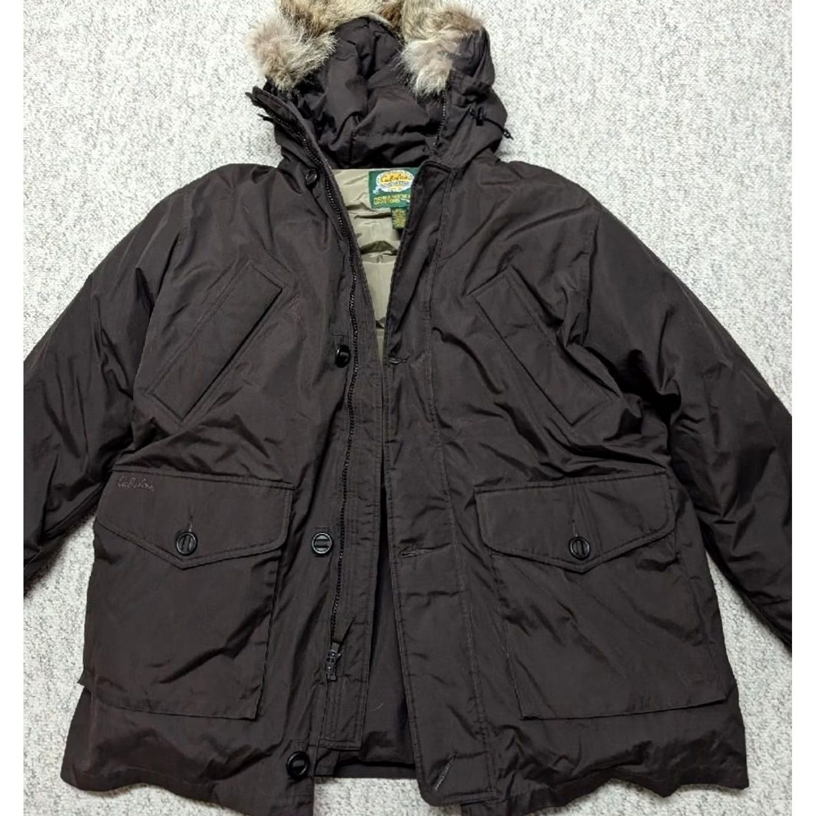 Vintage VINTAGE Cabela's parka coat GOOSE DOWN coyote fur trim XL brown ARCTIC coat Men's Size US XL / EU 56 / 4 - 6 Thumbnail