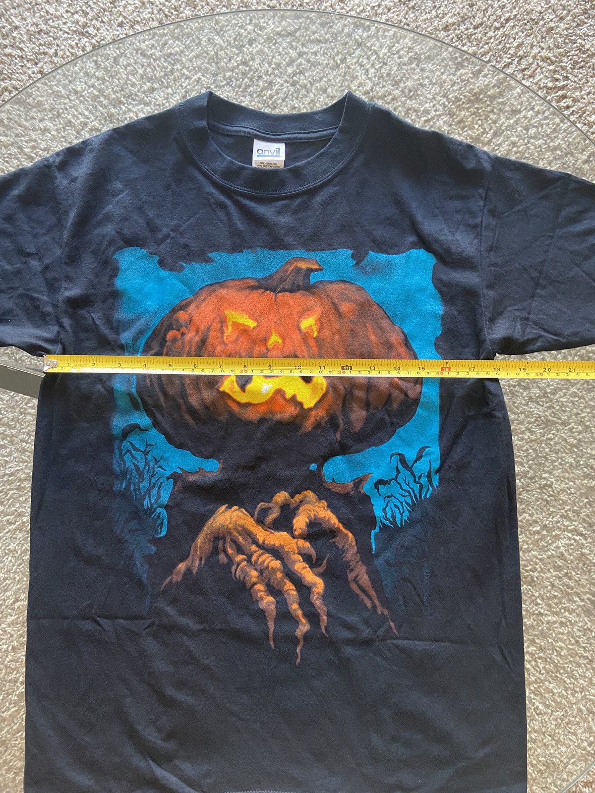 Anvil Vintage Wes Benscoter Mens Pumpkin Head Scary Art Tee Size US M / EU 48-50 / 2 - 4 Thumbnail