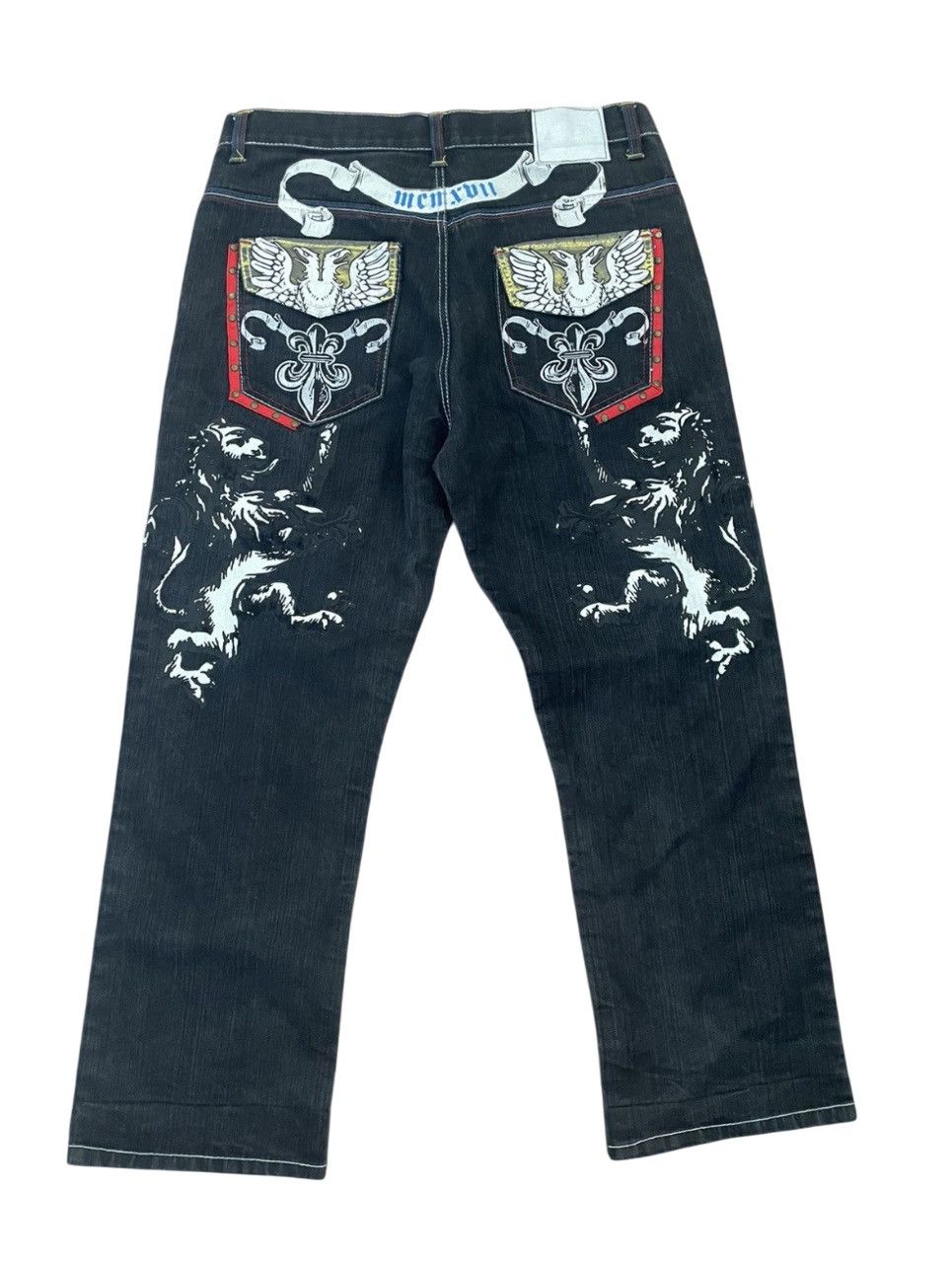 Affliction Rep Ape Embroidery Jeans Size US 36 / EU 52 - 1 Thumbnail