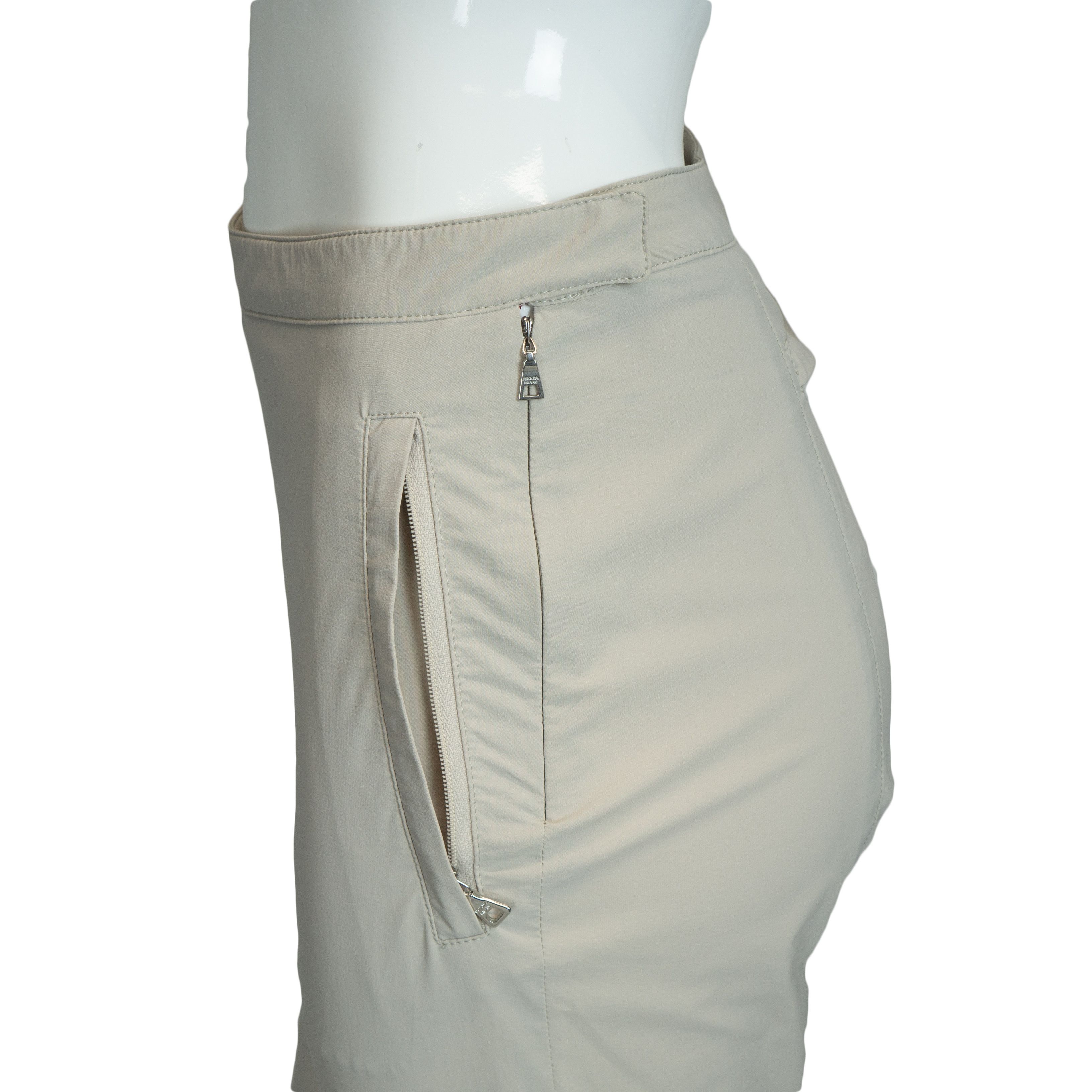 Prada PRADA Beige Elastic Women Pants Size 26" / US 2 / IT 38 - 4 Thumbnail