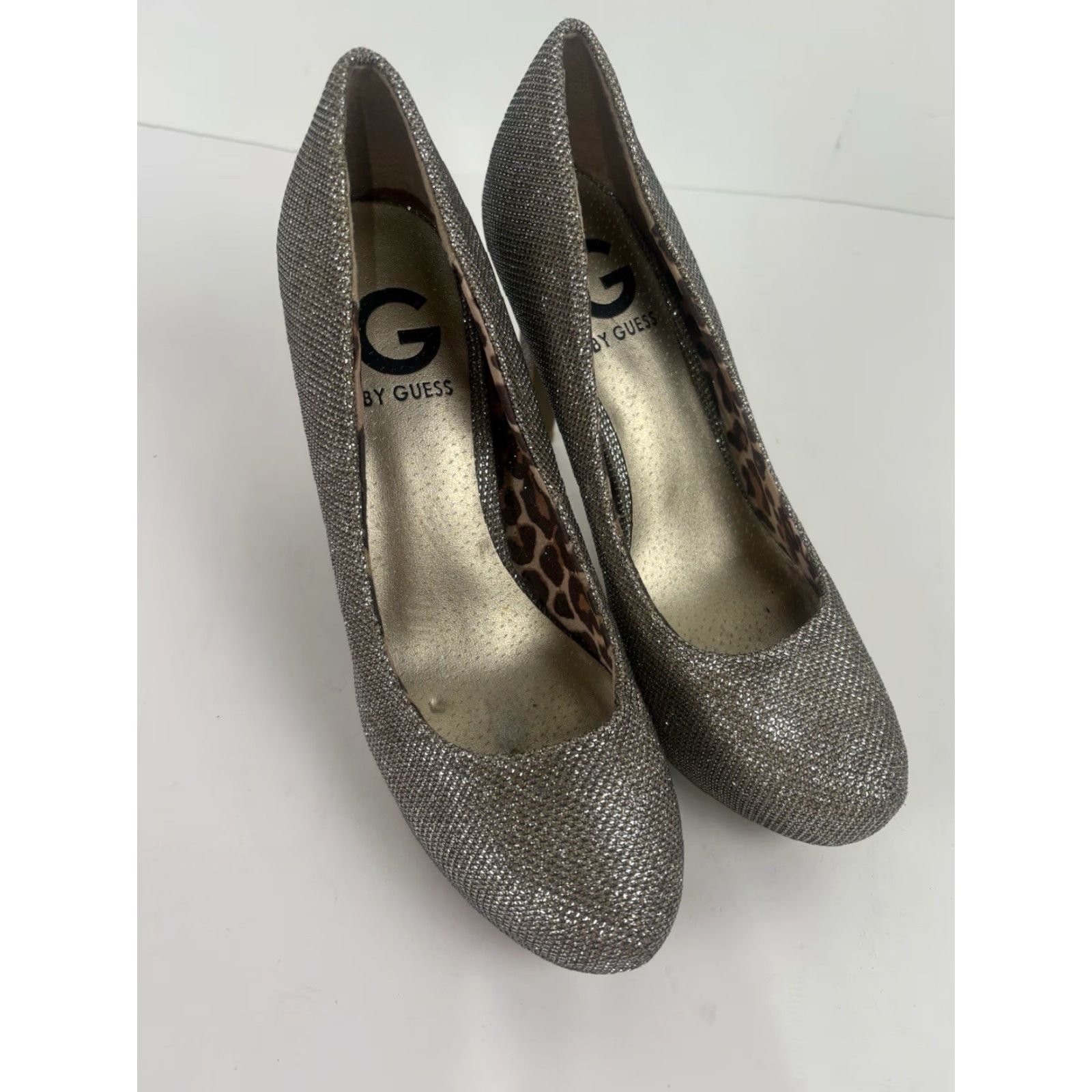 Guess Guess Glizia Silver Glitter 4in Heels Womens 7M Pump Stiletto Party/Cocktail Formal Wedding Shoes Size US 7 / IT 37 - 2 Thumbnail