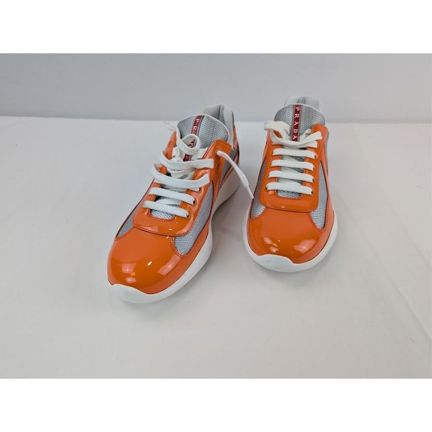 Prada o1rshd1 America's Cup Vernice Bike Sneakers in Papaya Arge Size US 9 / EU 42 - 8 Thumbnail