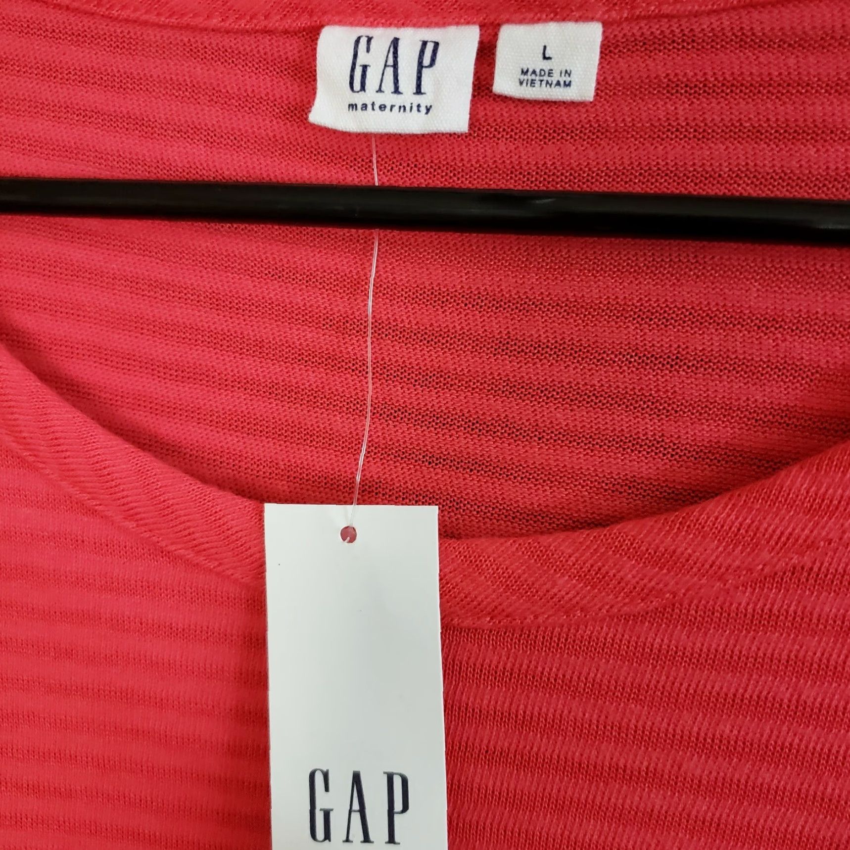 Gap Gap Womens Maternity Dress Sz Large Pink Short Sleeve Side Zips Cotton Blend Size 36" / US 14 / IT 50 - 7 Thumbnail