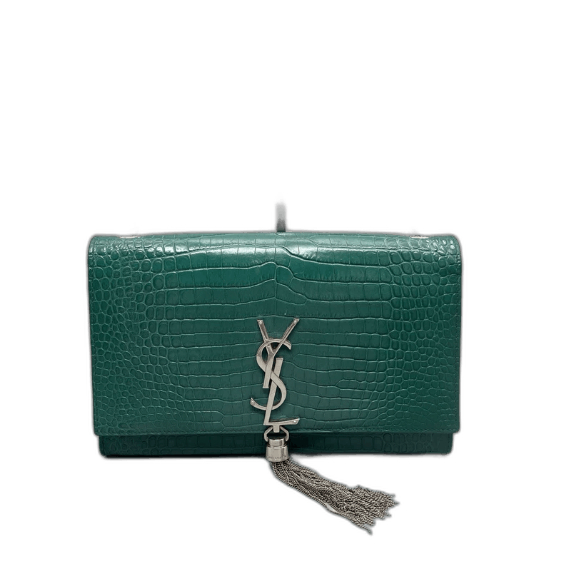 Yves Saint Laurent YSL Crocodile Print Chain Bag with Tassel Size ONE SIZE - 1 Thumbnail