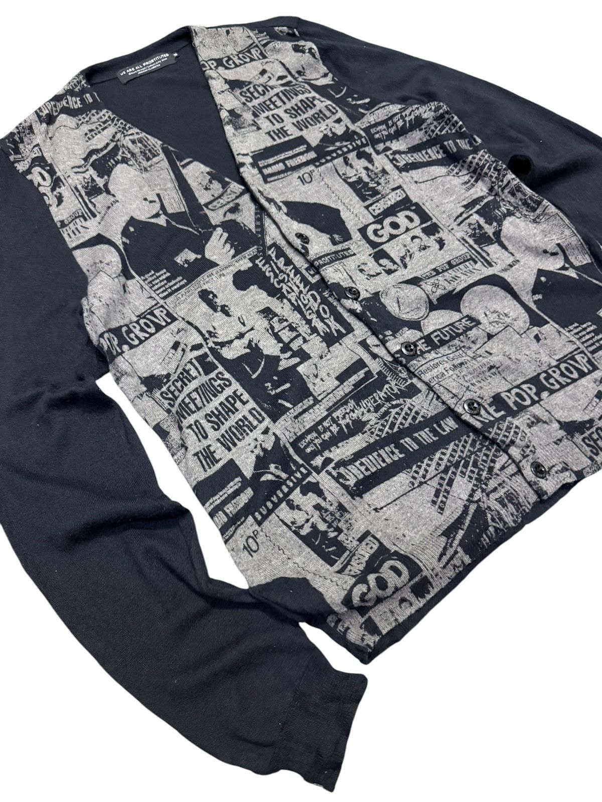 Hysteric Glamour 2009 Hysteric Glamour Mark Stewart Lishean Art Cardigan Size US M / EU 48-50 / 2 - 3 Thumbnail