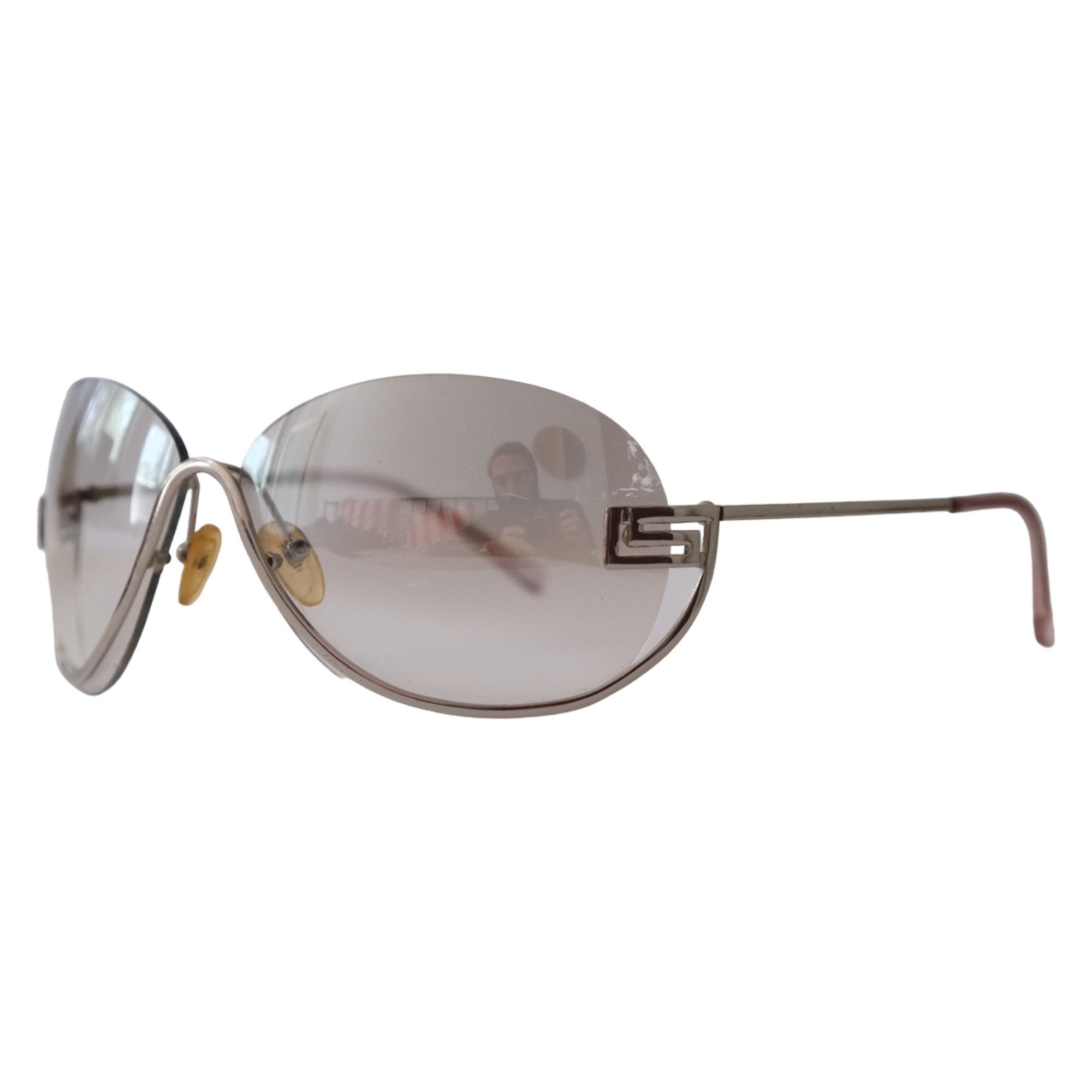 Versace Y2K Mirrored Shield Sunglasses Size ONE SIZE - 3 Thumbnail