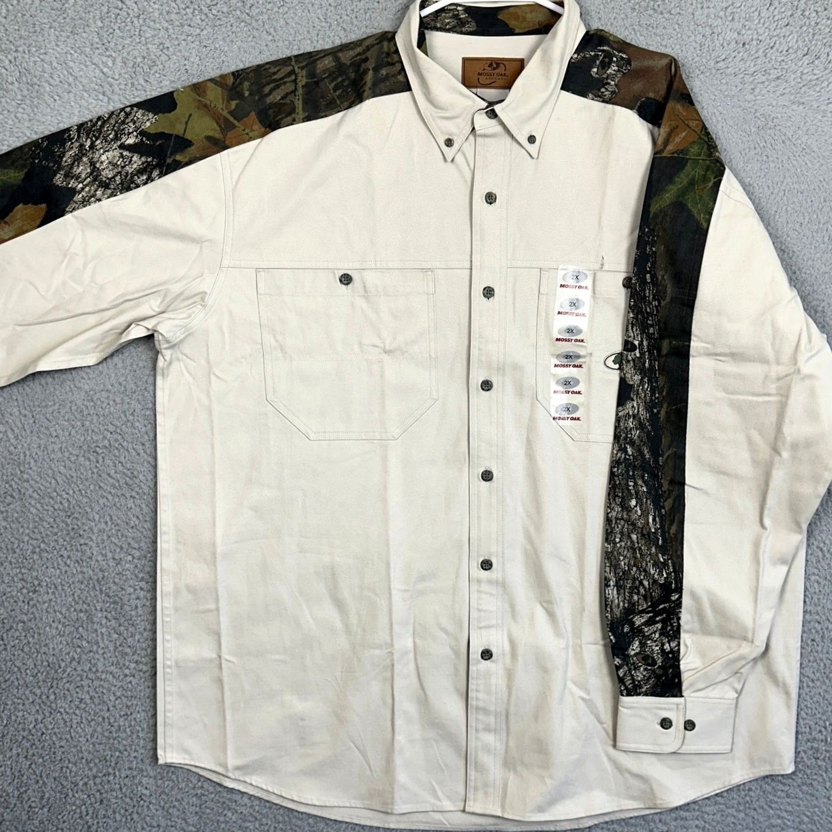 Vintage VINTAGE Mossy Oak Open Range Shirt Mens 2X Big Beige Camouflage Button-Down Pocket Shirt Mens Big 2X Beige Camouflage Outdoor Workwear Lass? Size US XXL / EU 58 / 5 - 2 Thumbnail