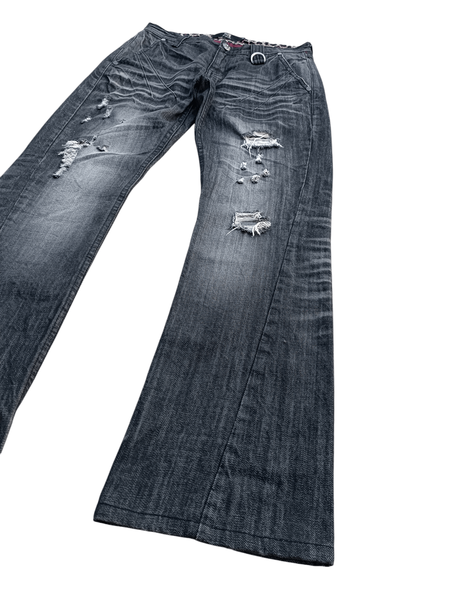 Japanese Brand RARE💥JAPANESE BRAND DENIM FLARE DISTRESED EMBROIDERY JEANS Size US 29 - 5 Thumbnail