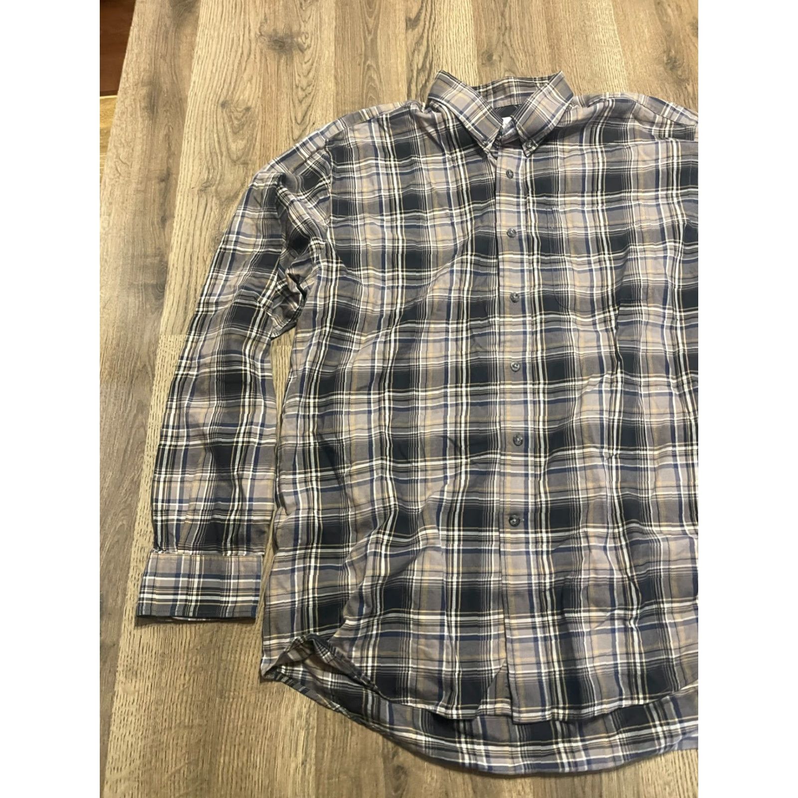 Cutter & Buck Cutter & Buck Shirt Mens XL Black White Blue Plaid Button Up Long Sleeve Size US XL / EU 56 / 4 - 3 Thumbnail