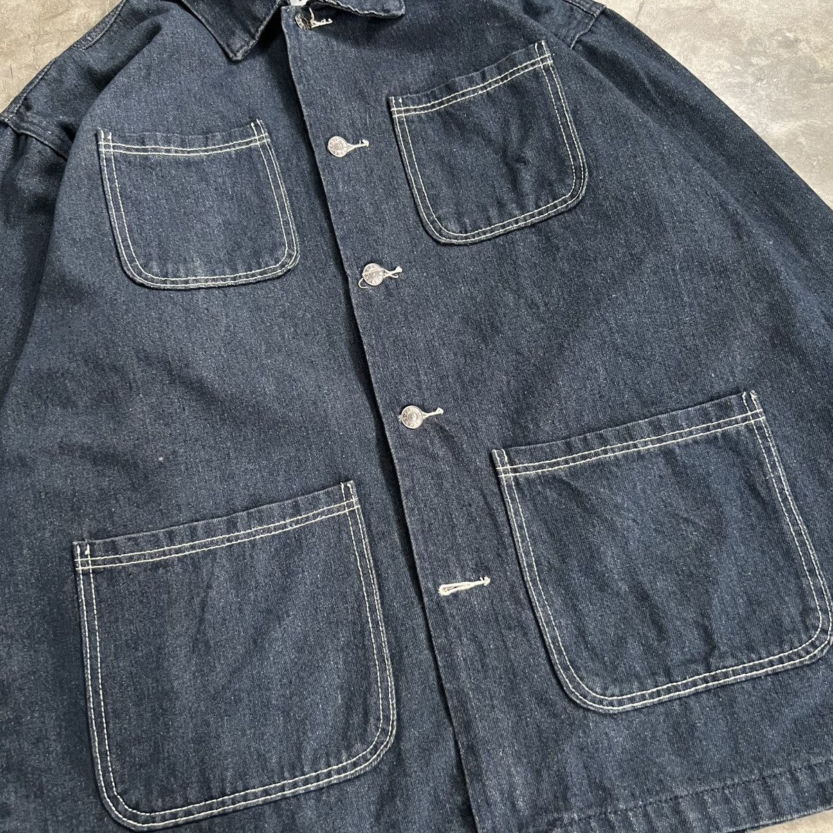 Japanese Brand 99:S Workwear Style Four Pocket Denim Chore Jacket Size US XL / EU 56 / 4 - 3 Thumbnail