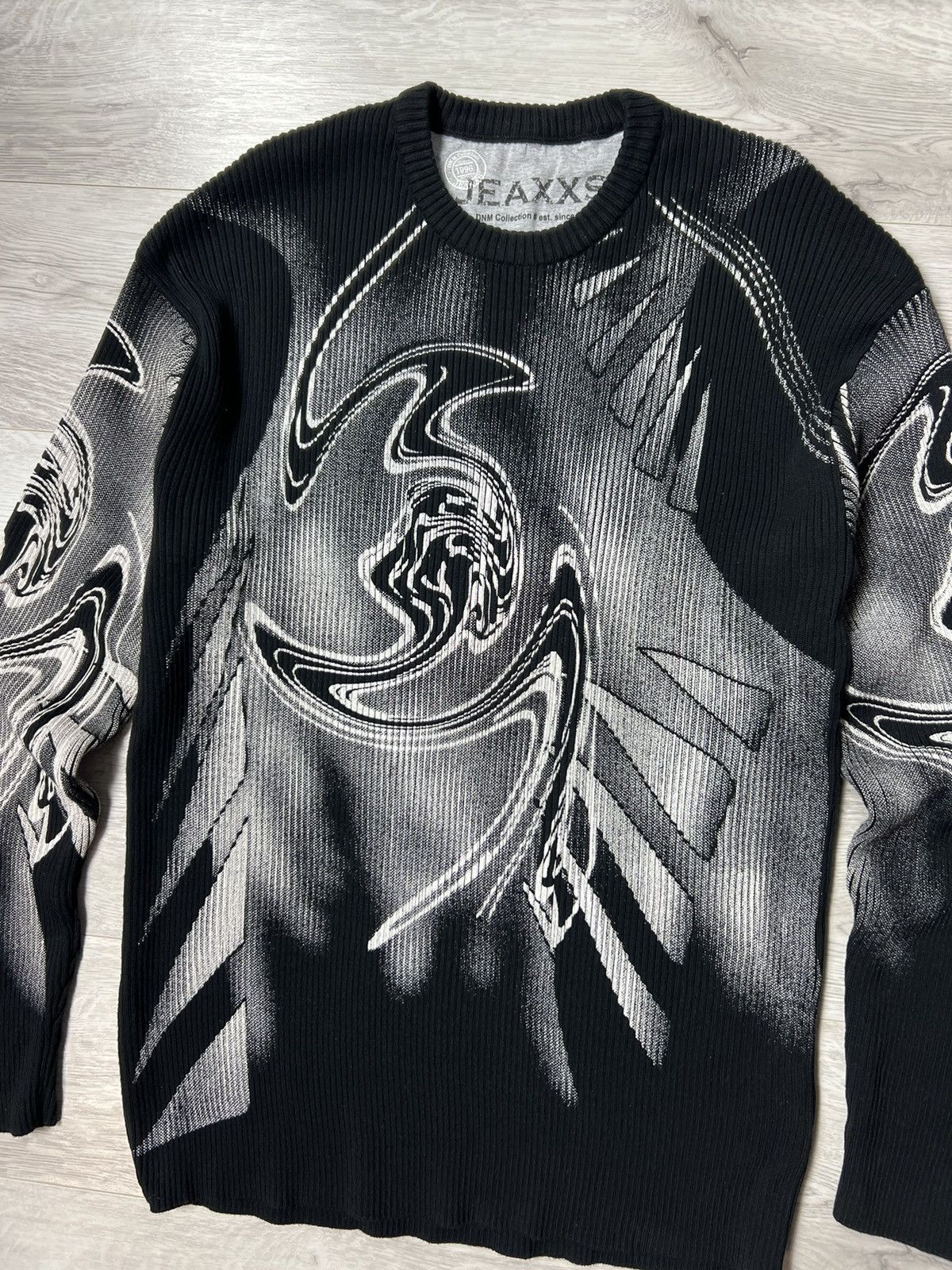 If Six Was Nine Crazy Vintage Avant-Garde Tribal Knit Ribed Sweater Diesel Size US XXL / EU 58 / 5 - 2 Thumbnail