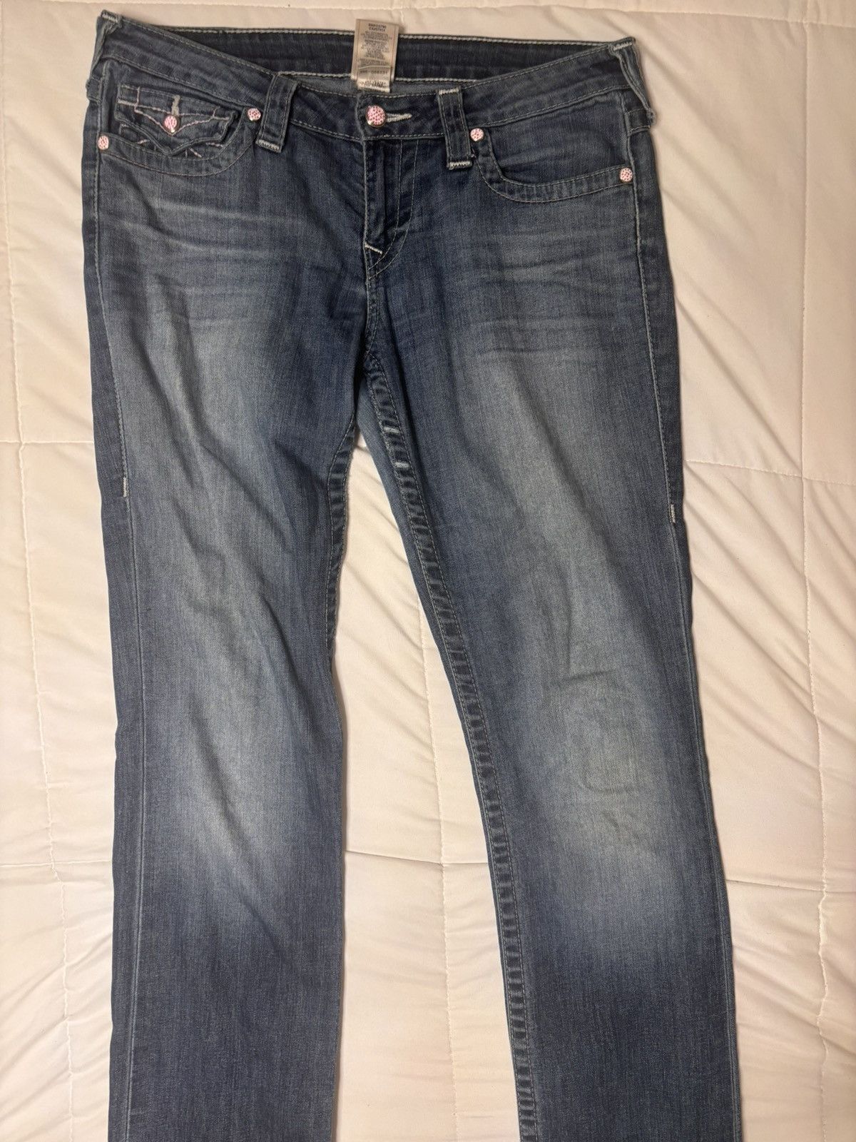 True Religion True Religion Pink Stitching Jeans Size 30" / US 8 / IT 44 - 4 Thumbnail
