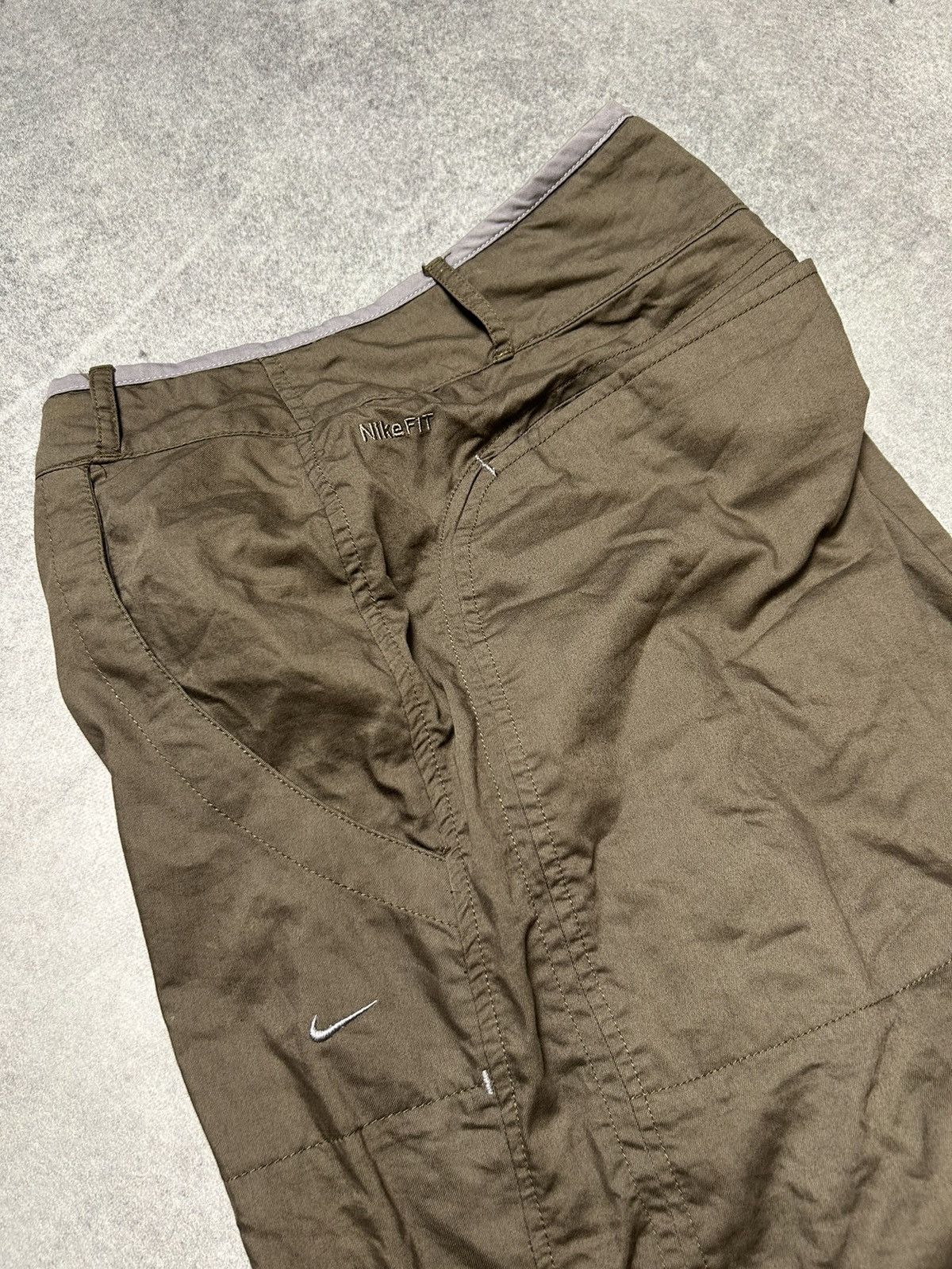 Nike × Vintage Vintage 2000’s Nike Small Swoosh Baggy Wide Leg Track Pants Size 36" / US 14 / IT 50 - 3 Thumbnail