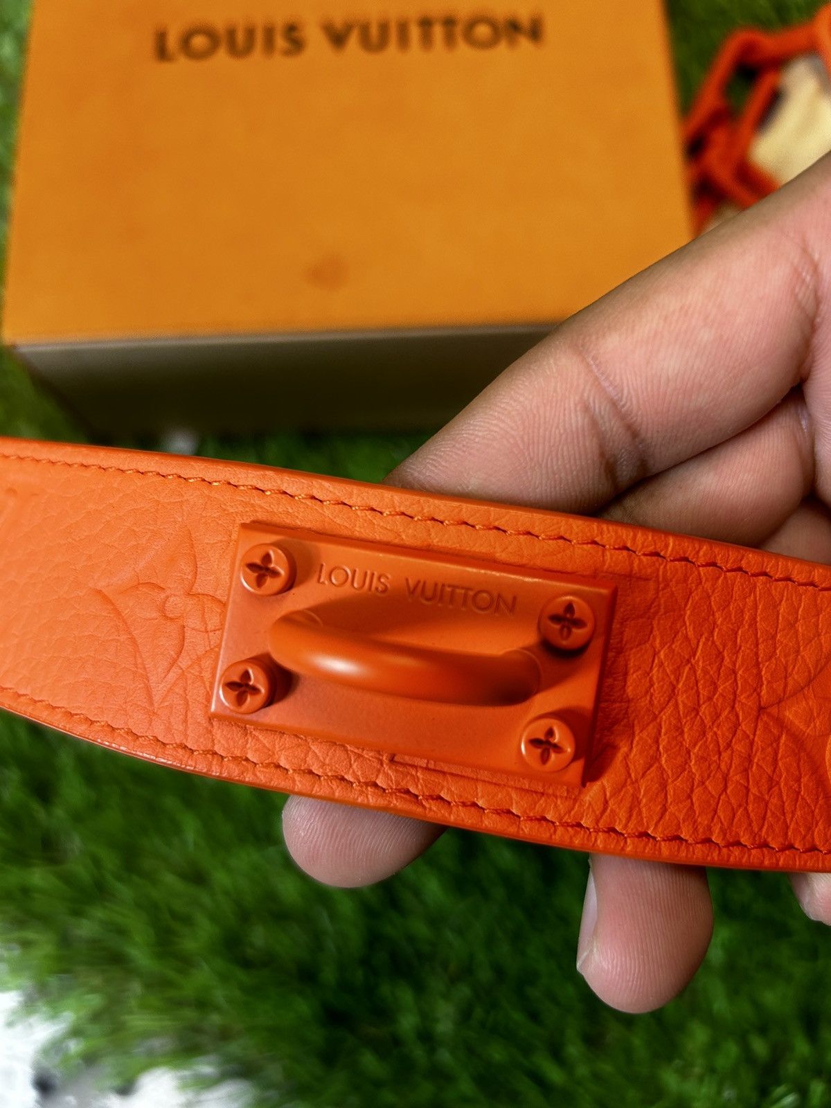 Louis Vuitton Louis Vuitton Virgil Abloh Orange Monogram Chain Belt - New Size 32 - 4 Thumbnail
