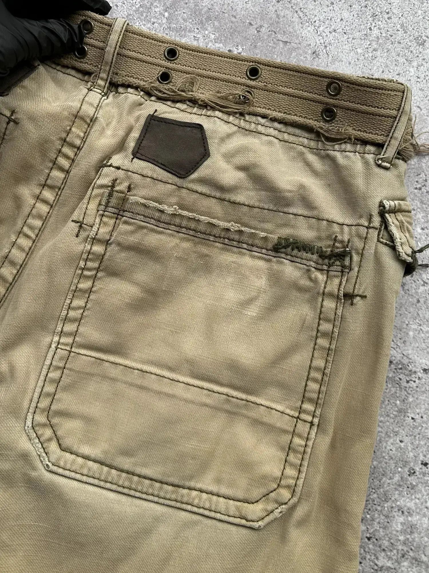 Vintage Vintage Belt Thrashed Wide Pants C627(V468) Size US 33 - 14 Thumbnail