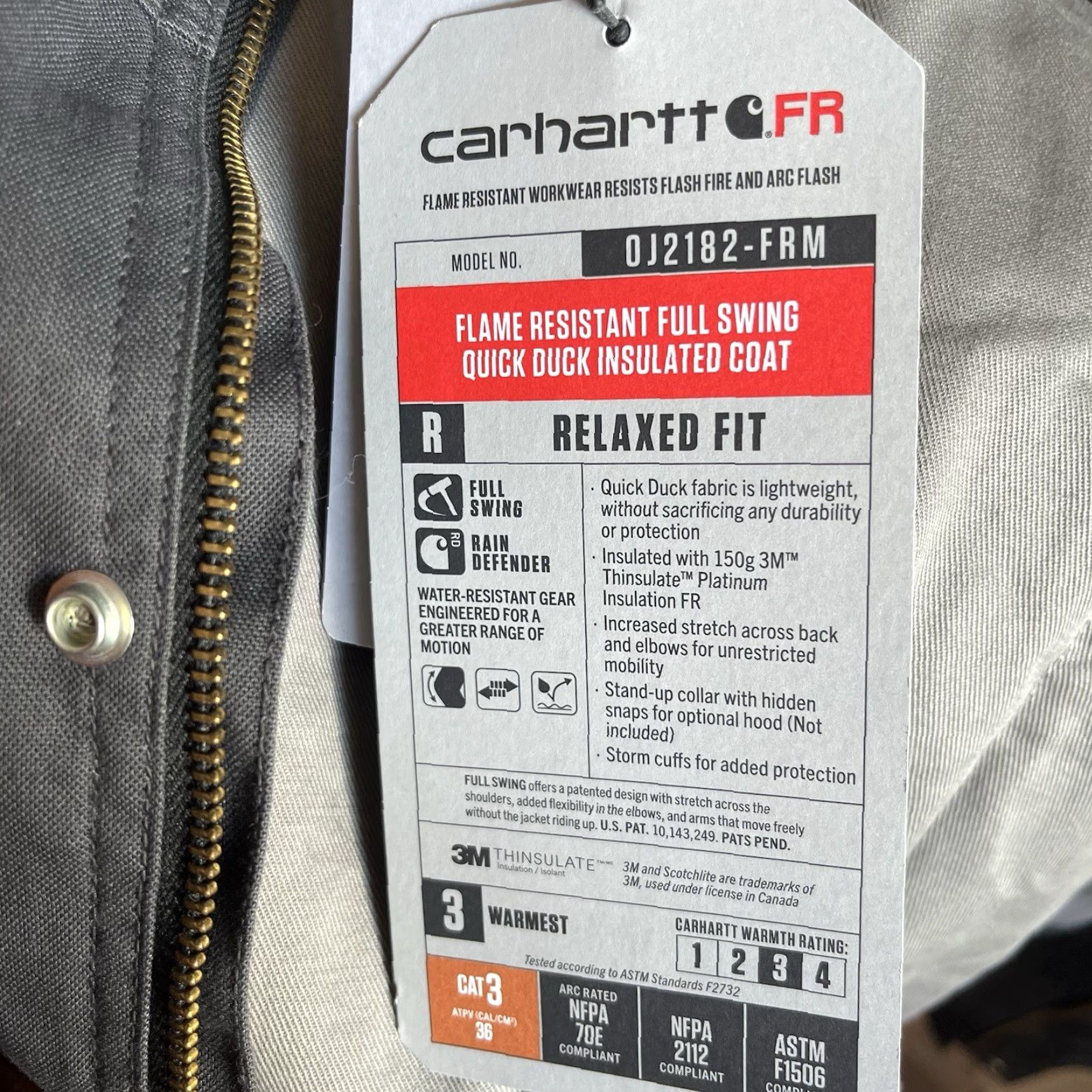 Carhartt Carhartt Jacket Gray 2XL Relaxed Full Swing Quick Duck OJ2182FRM Men's Size US XXL / EU 58 / 5 - 4 Thumbnail