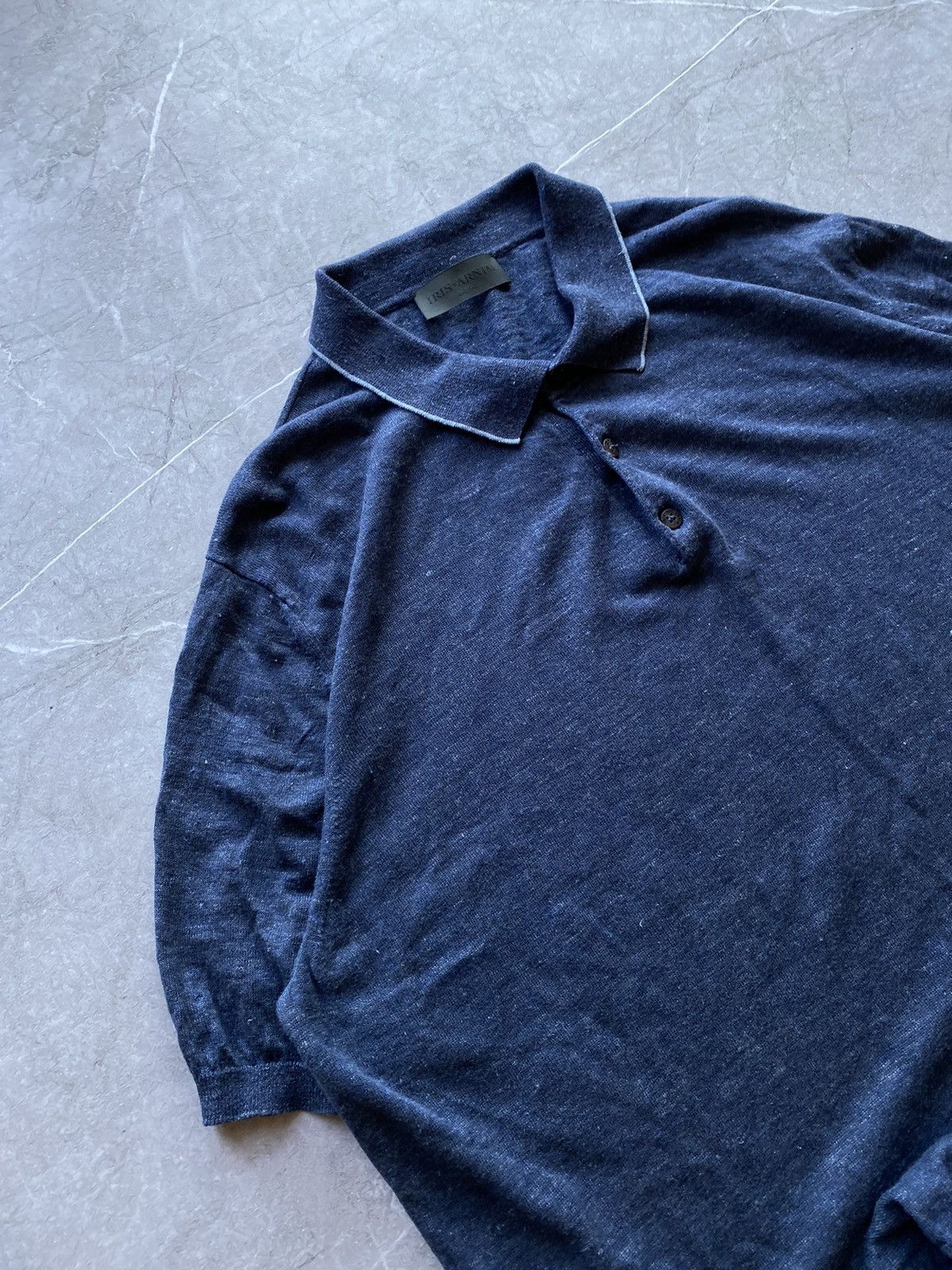 Iris von Arnim Iris von Arnim Uomo Relaxed Linen Polo Shirt Made in Italy Size US XXL / EU 58 / 5 - 3 Thumbnail