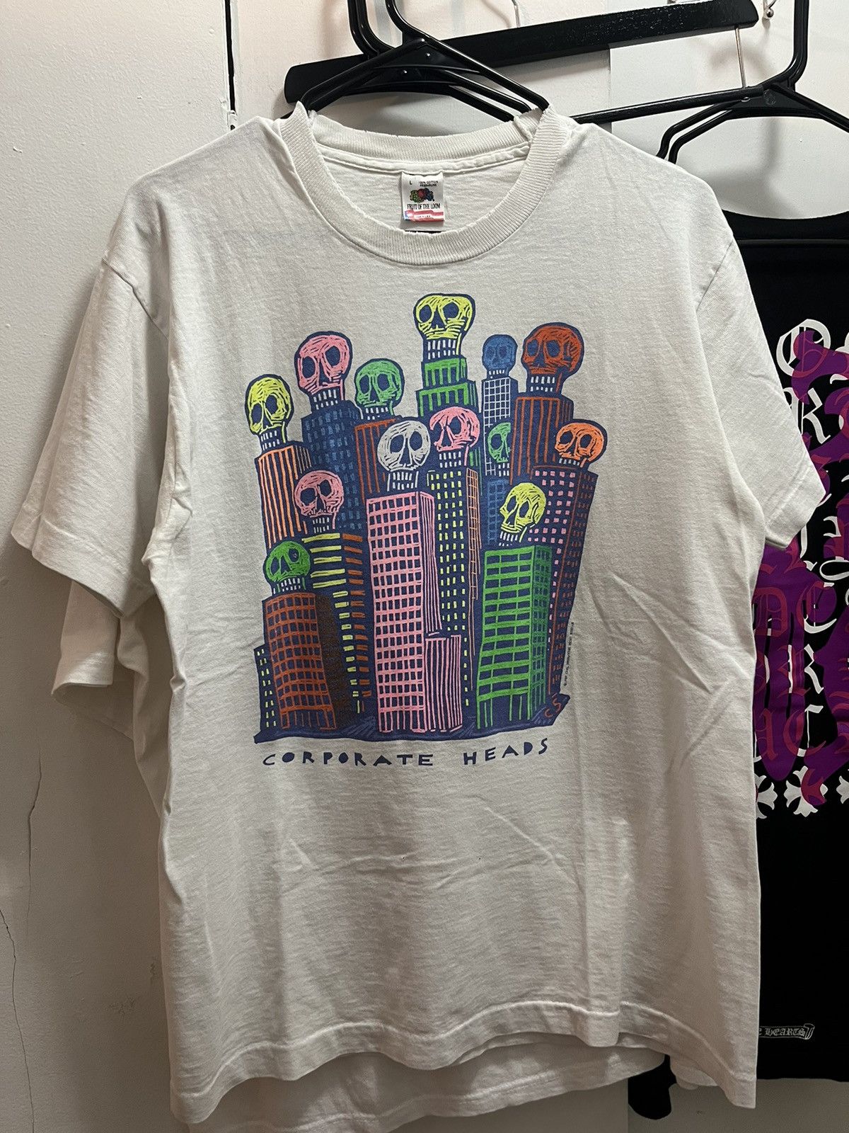 Vintage Vintage 1989 Corporate Heads Carl Smool White T-Shirt Size US L / EU 52-54 / 3 - 1 Thumbnail