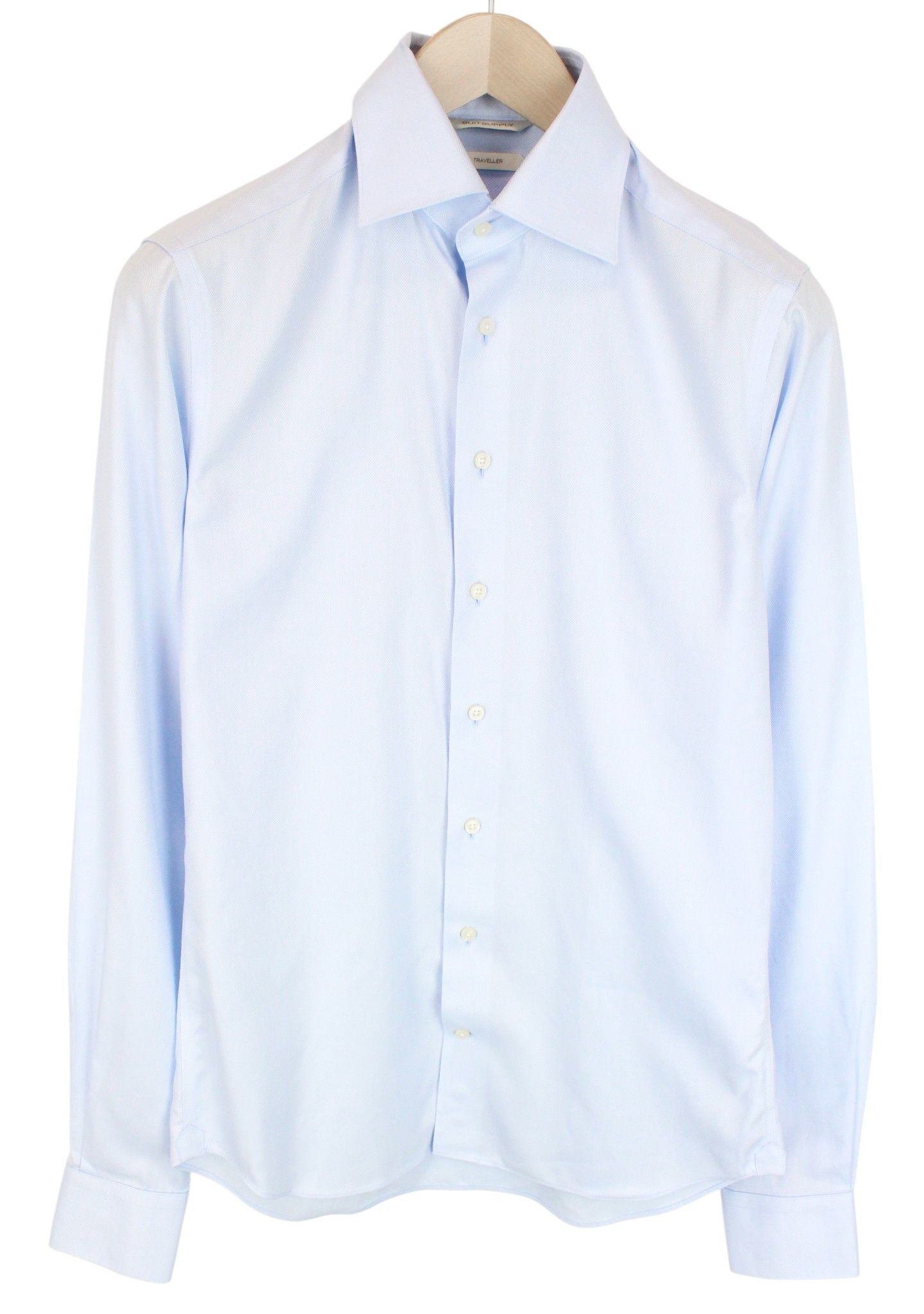 Suitsupply 35 Twill Blue Cotton Shirt 66720 Size US S / EU 44-46 / 1 - 1 Thumbnail