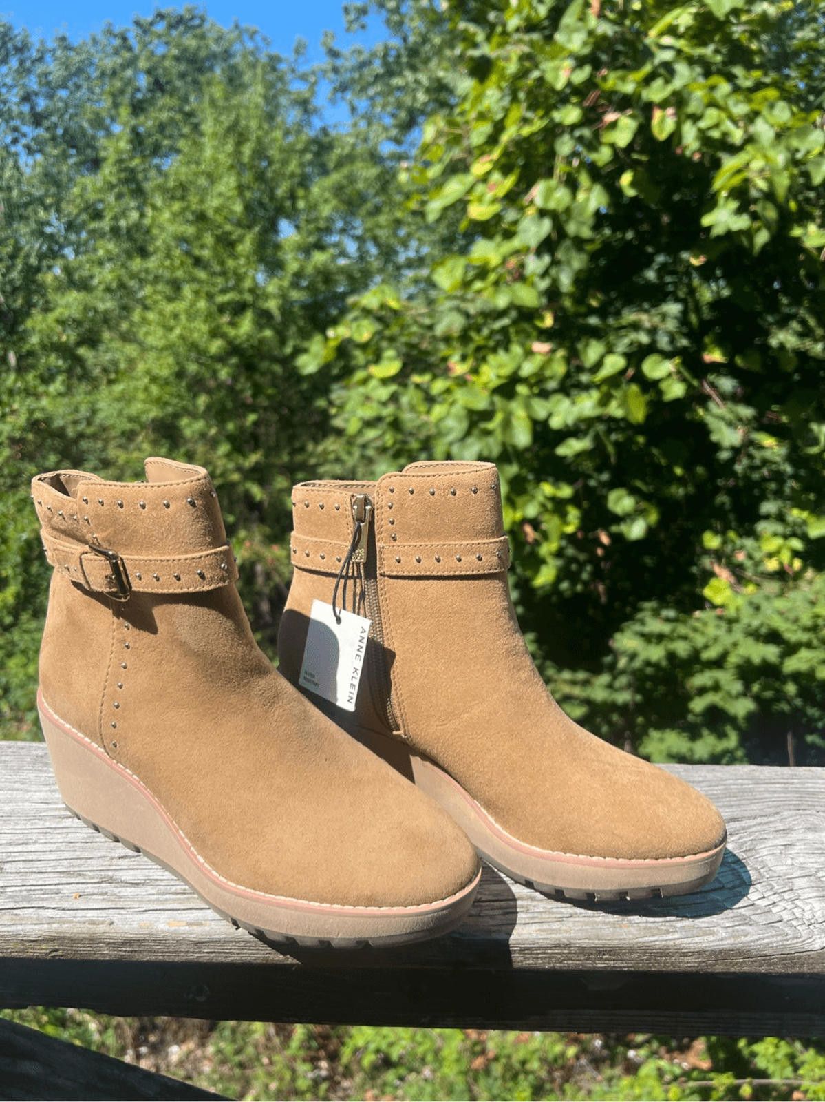 Designer Anne Klein Pamela Booties Natural Sz 5.5 NWT Size US 5.5 / IT 35.5 - 1 Thumbnail