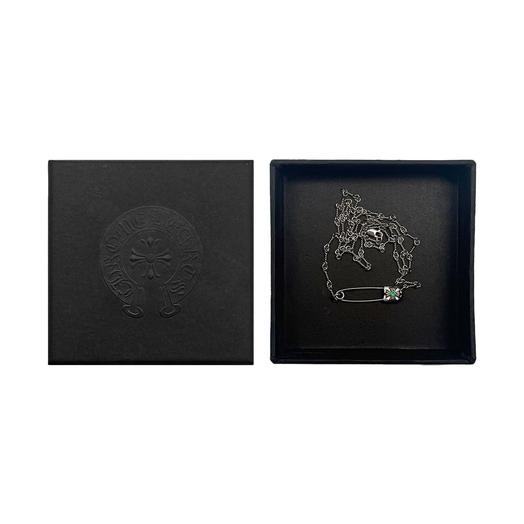 Chrome Hearts Chrome Hearts 18K White Gold Emerald Pin Safety Necklace Size ONE SIZE - 4 Thumbnail