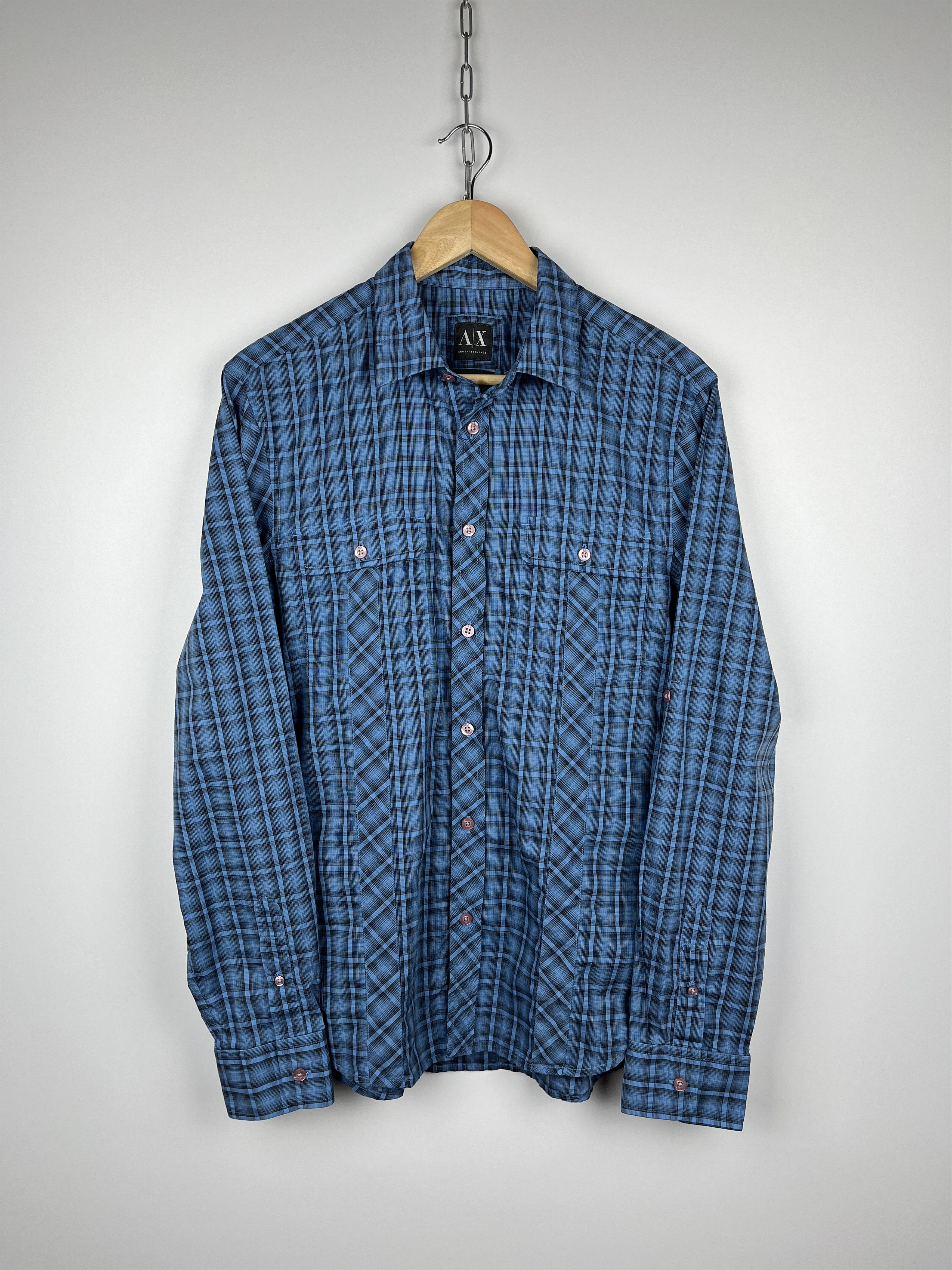 Armani Exchange A/X Armani Exchange Check Long Sleeve Button Up Shirt Size US M / EU 48-50 / 2 - 10 Thumbnail