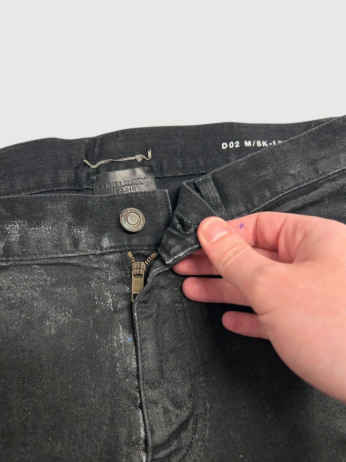 Saint Laurent Paris FW2015 D02 Distressed Waxed Japanese Denim Size US 32 / EU 48 - 7 Thumbnail