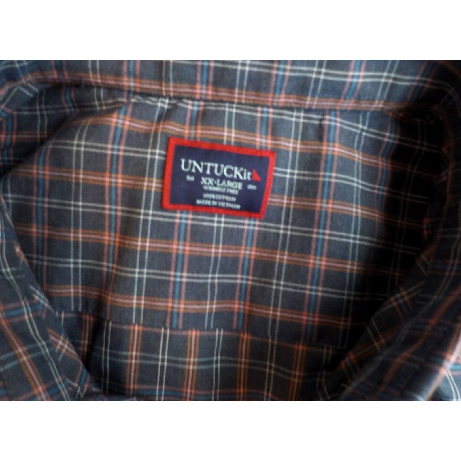 UNTUCKit UNTUCKit Plaid Button-Front LS Shirt SZ XXL Mens 100% Cotton Blue White Peach Pink Long Sleeve Size US XXL / EU 58 / 5 - 4 Thumbnail