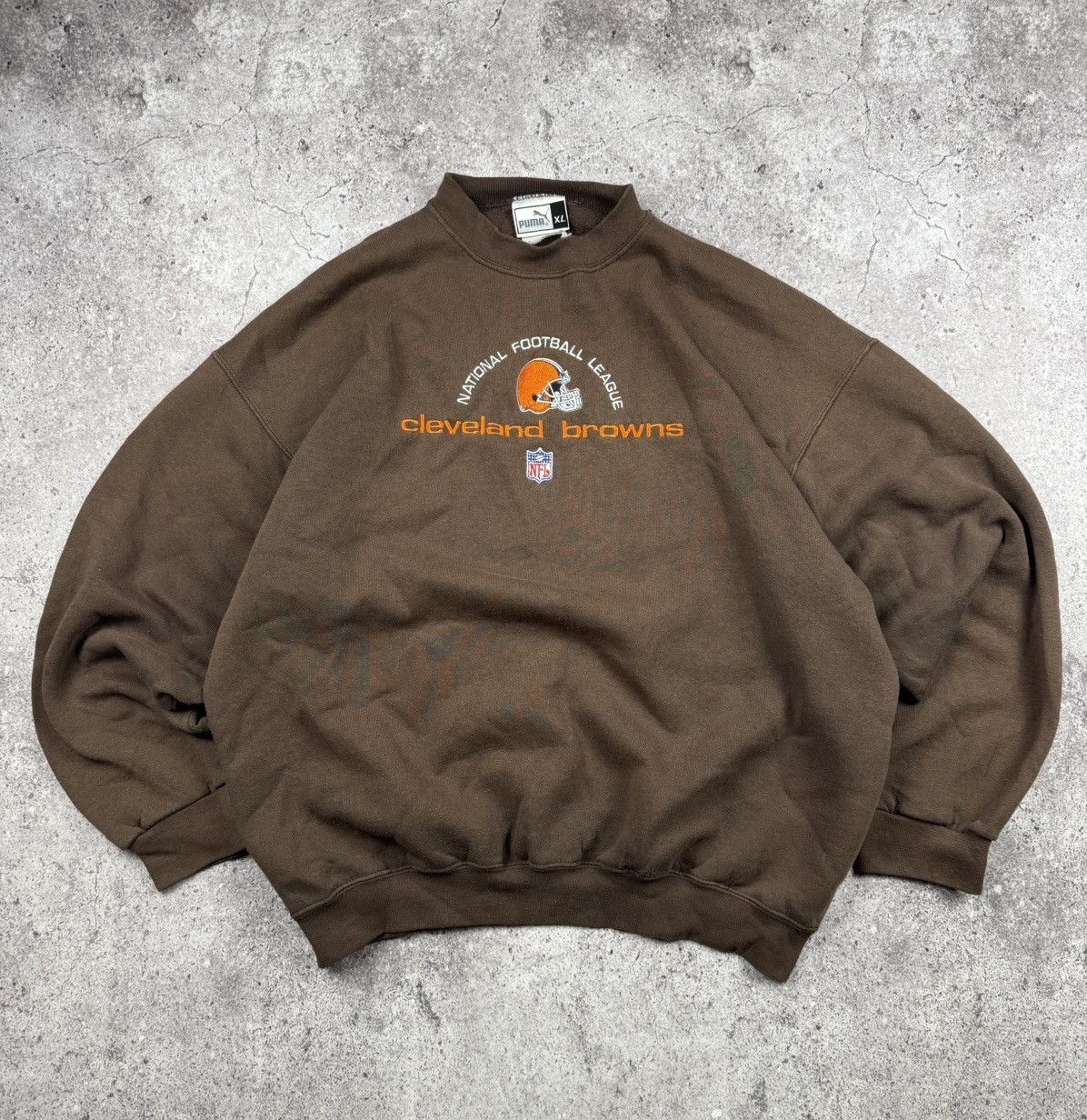 NFL Vintage Puma Cleveland browns boxy baggy sweatshirt NFL Size US XL / EU 56 / 4 - 1 Thumbnail