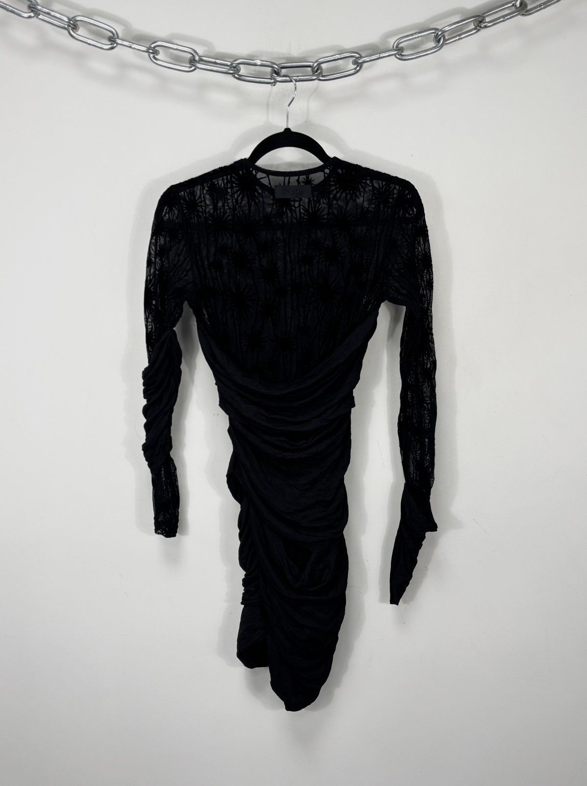 Diesel D-Lary NWT Women's Y2K Black Sheer Mesh Bodycon Dress