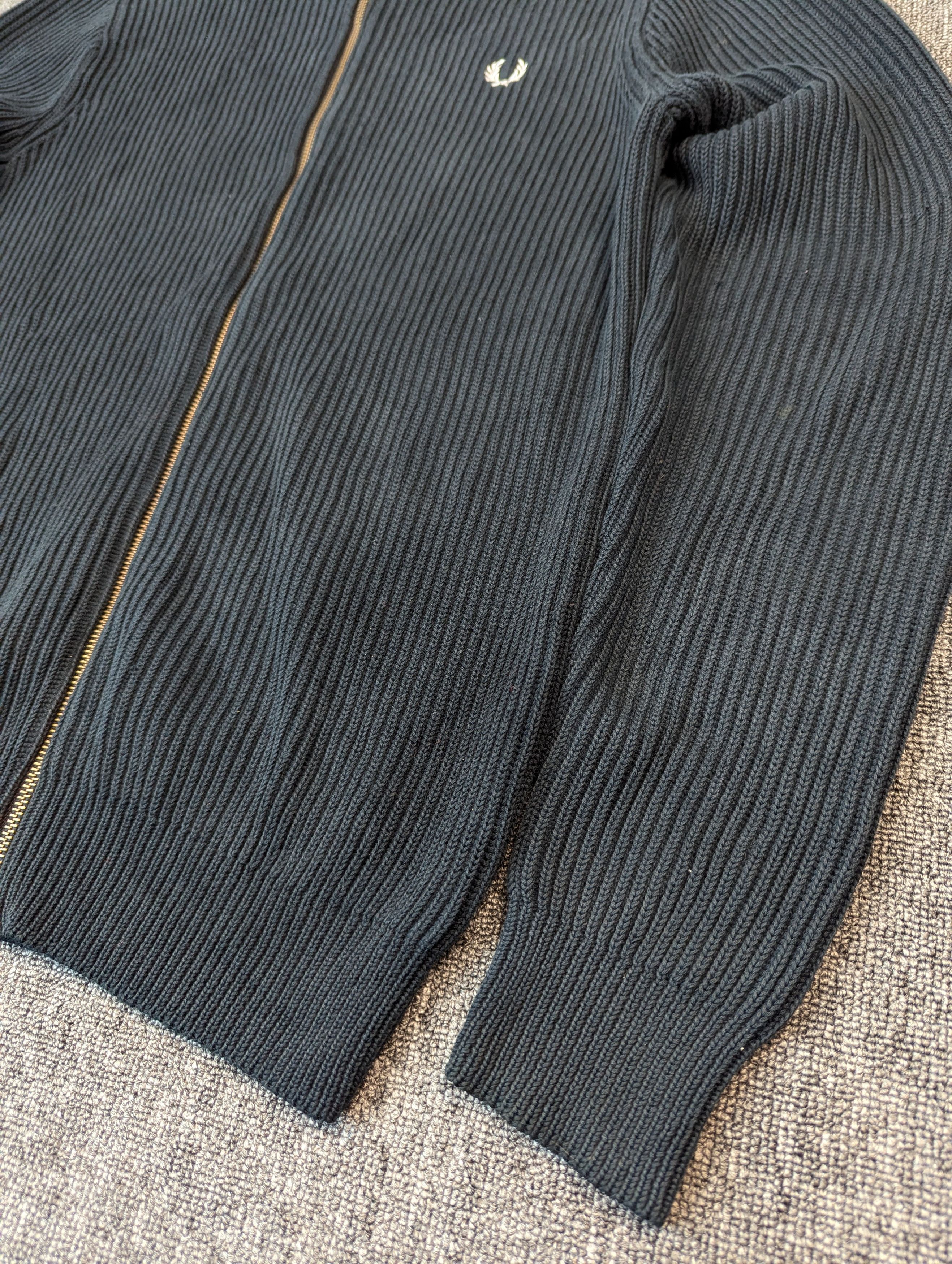 Fred Perry Fred Perry Knitted Full Zipper Sweater Dark Blue Size M Size US M / EU 48-50 / 2 - 3 Thumbnail