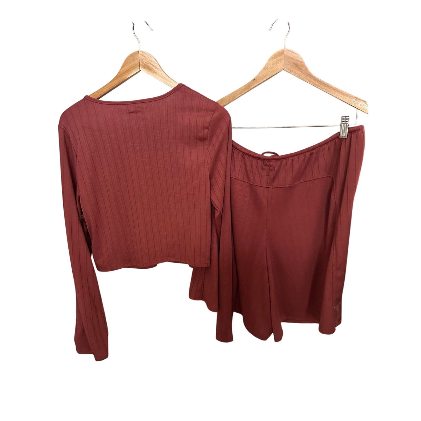 Free People New free-est Monica Cardigan Short Set $88 SMALL Brick Red Size 28" / US 6 / IT 42 - 6 Thumbnail