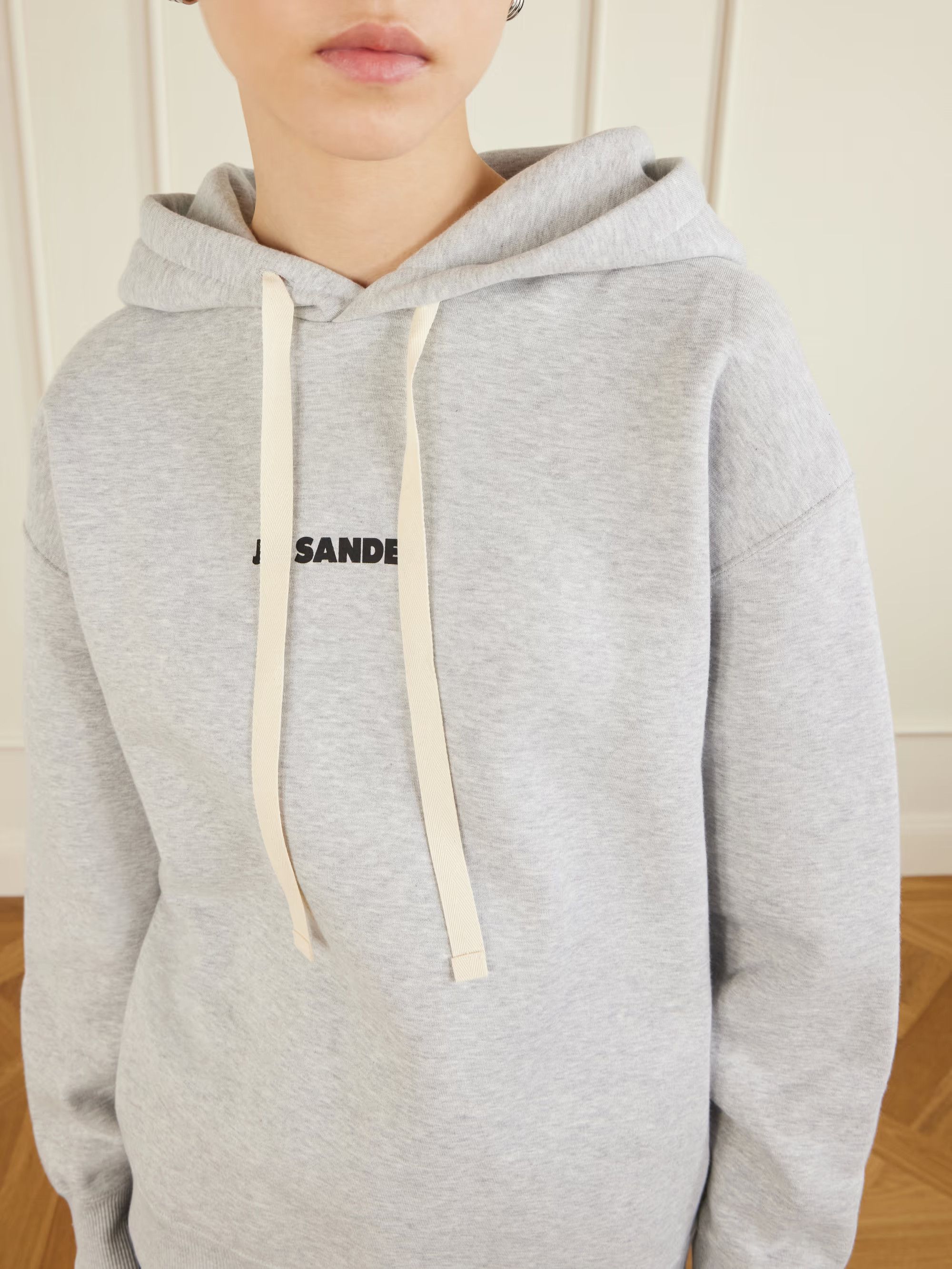 Jil Sander o1loc1c0426 Printed Cotton Jersey Hoodie in Grey Size US S / EU 44-46 / 1 - 5 Thumbnail
