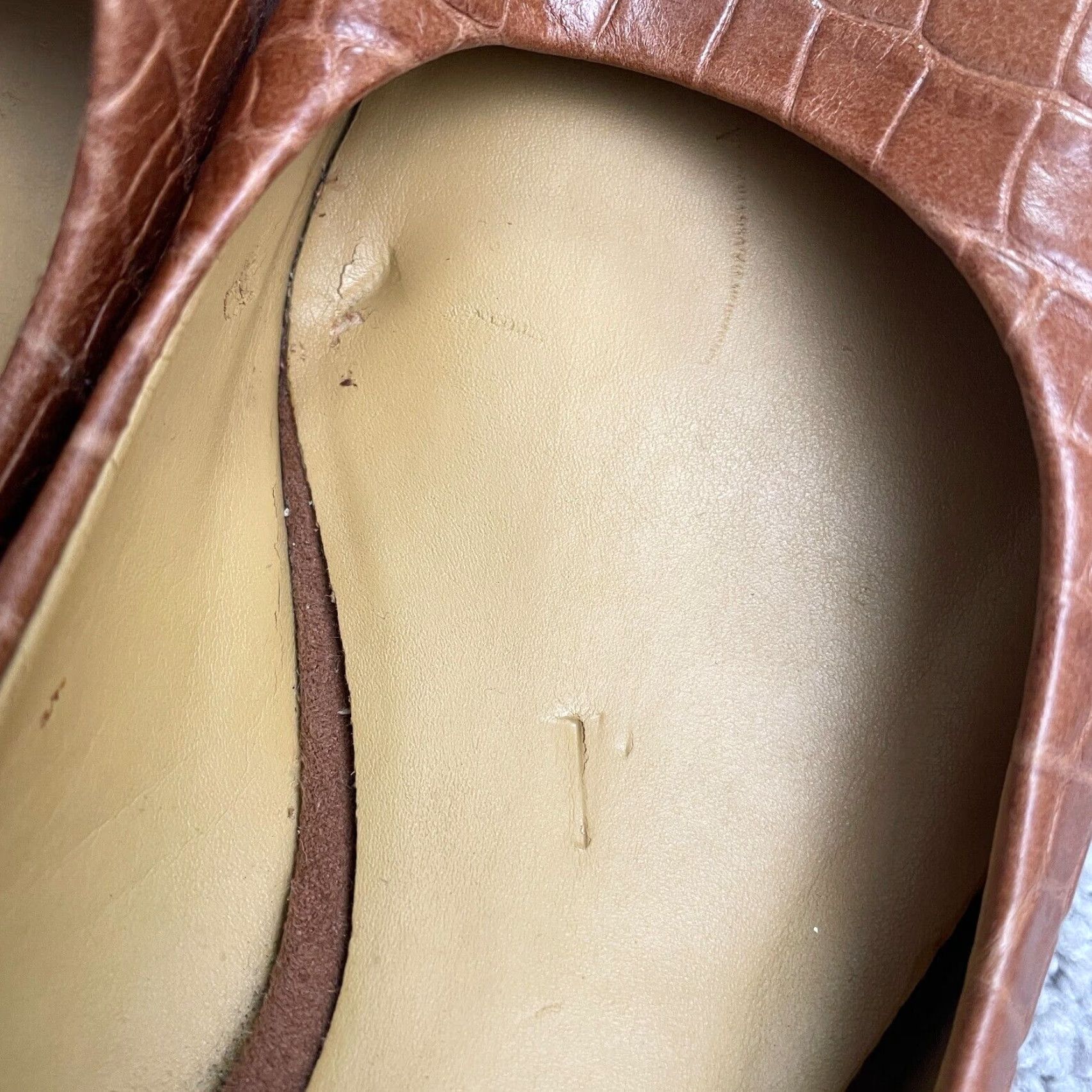 Nine West Nine West Pointed Toe Pump Heels Womens 8M Brown Crocodile Workwear Business Dress Shoes Size US 8 / IT 38 - 6 Thumbnail