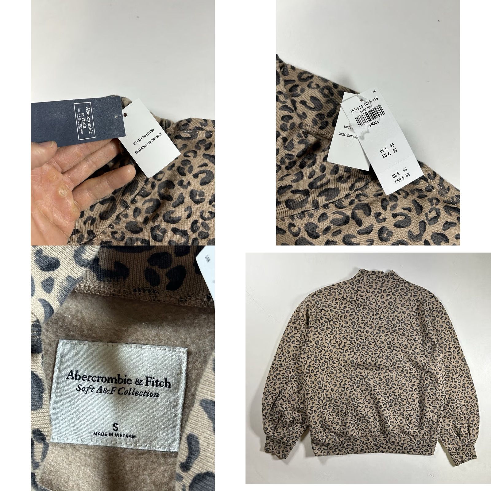 Abercrombie & Fitch Abercrombie & Fitch Leopard Cheetah Print Pullover Shirt Womens Small Multicolor Activewear Sweatshirt Size S / US 4 / IT 40 - 8 Thumbnail