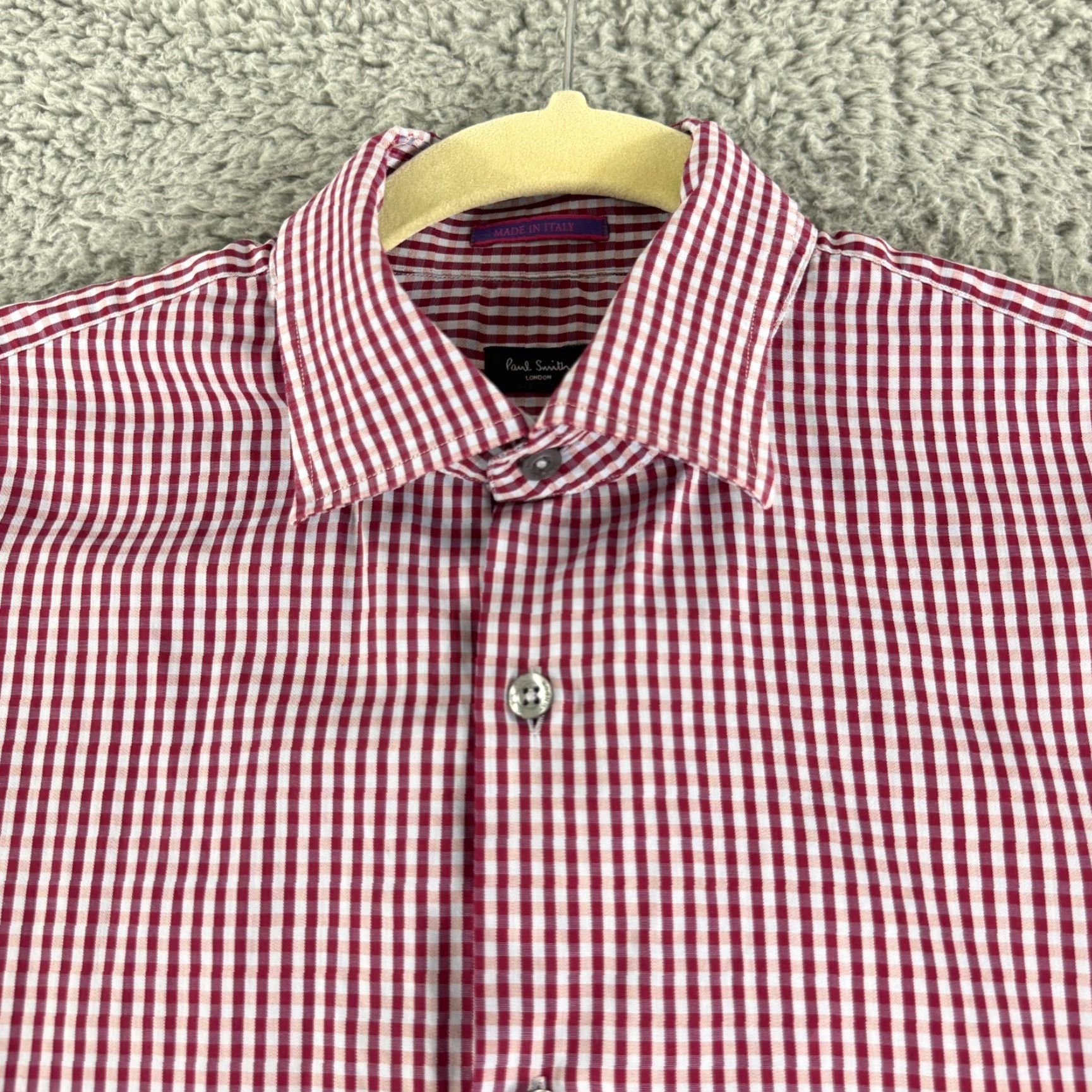Paul Smith Paul Smith Button-Up Shirt Mens Large Red Check Print Made in Italy Slim Fit LS Red Check Print Shirt Mens L Slim Fit Paul Smith Size US L / EU 52-54 / 3 - 2 Thumbnail