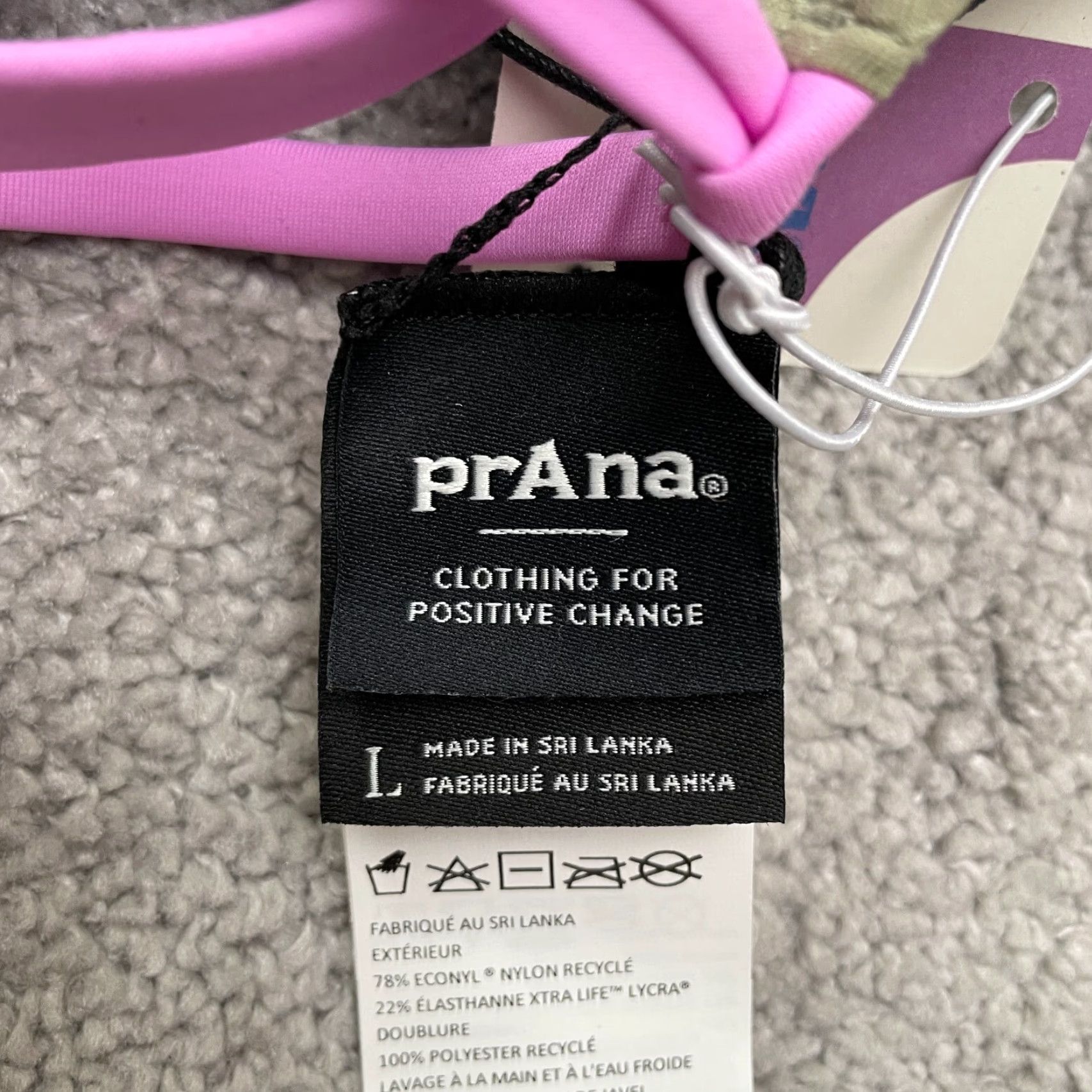 Prana Prana Swim Top Womens Sz L Colorblock Multi Black Lace Back Athletic NWT Size L / US 10 / IT 46 - 7 Thumbnail