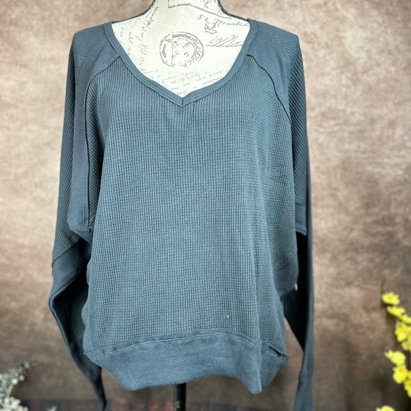 Free People Free People Santa Clara Ribbed Oversized Charcoal Black S Size S / US 4 / IT 40 - 7 Thumbnail