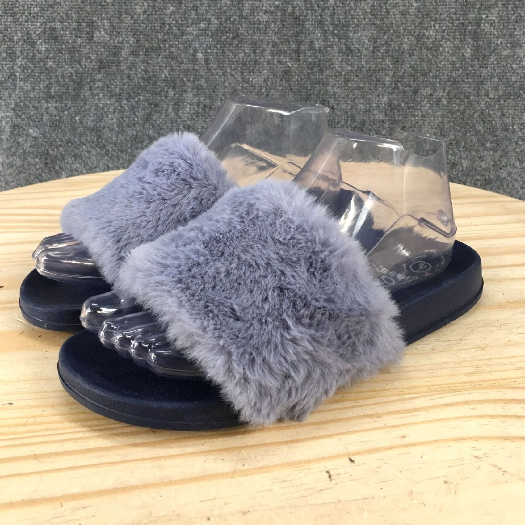 Vintage Art Class Sandals Womens 4/5 Casual Slip On Comfort Flats Slide Blue Faux Fur Size US 5 / IT 35 - 3 Thumbnail