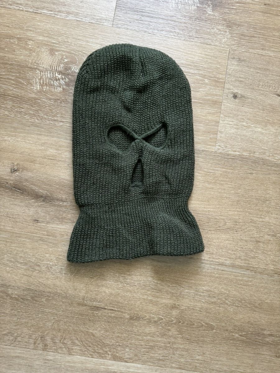 Vintage 3-hole Balaclava Face Cover Ski Mask 2-Layer Knit Stitch Cap Size ONE SIZE - 1 Thumbnail