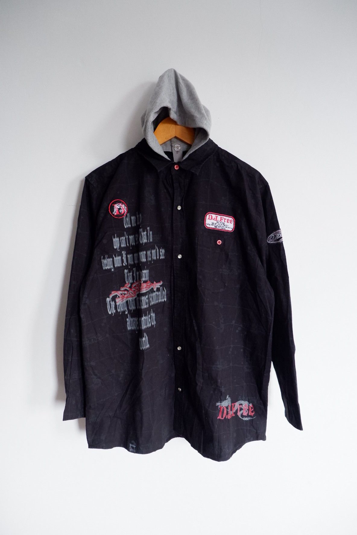 Dogtown × Vintage Vintage Y2K DJ Free Button Shirts Hooded Size US L / EU 52-54 / 3 - 1 Thumbnail