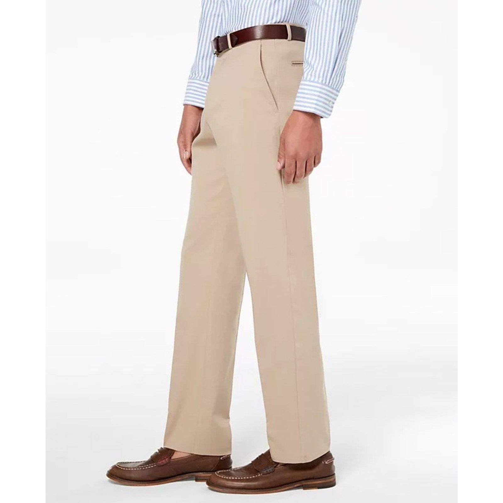 Tommy Hilfiger Men's Solid Tan Cotton Suit Pants Size 42x30