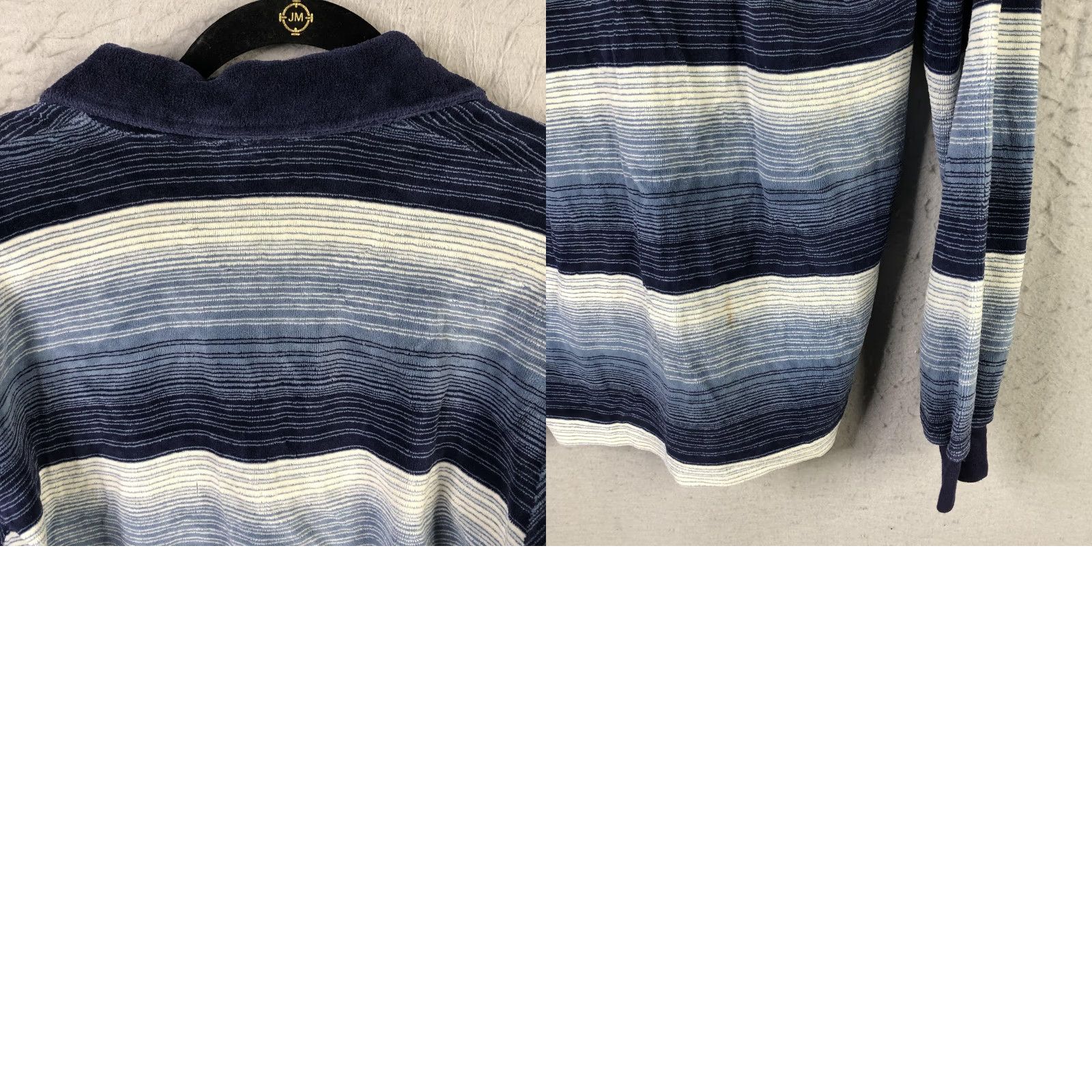 Vintage VINTAGE Montgomery Ward Sweater Mens Large Blue Stripe Collared Pullover USA 80s Size US L / EU 52-54 / 3 - 10 Thumbnail