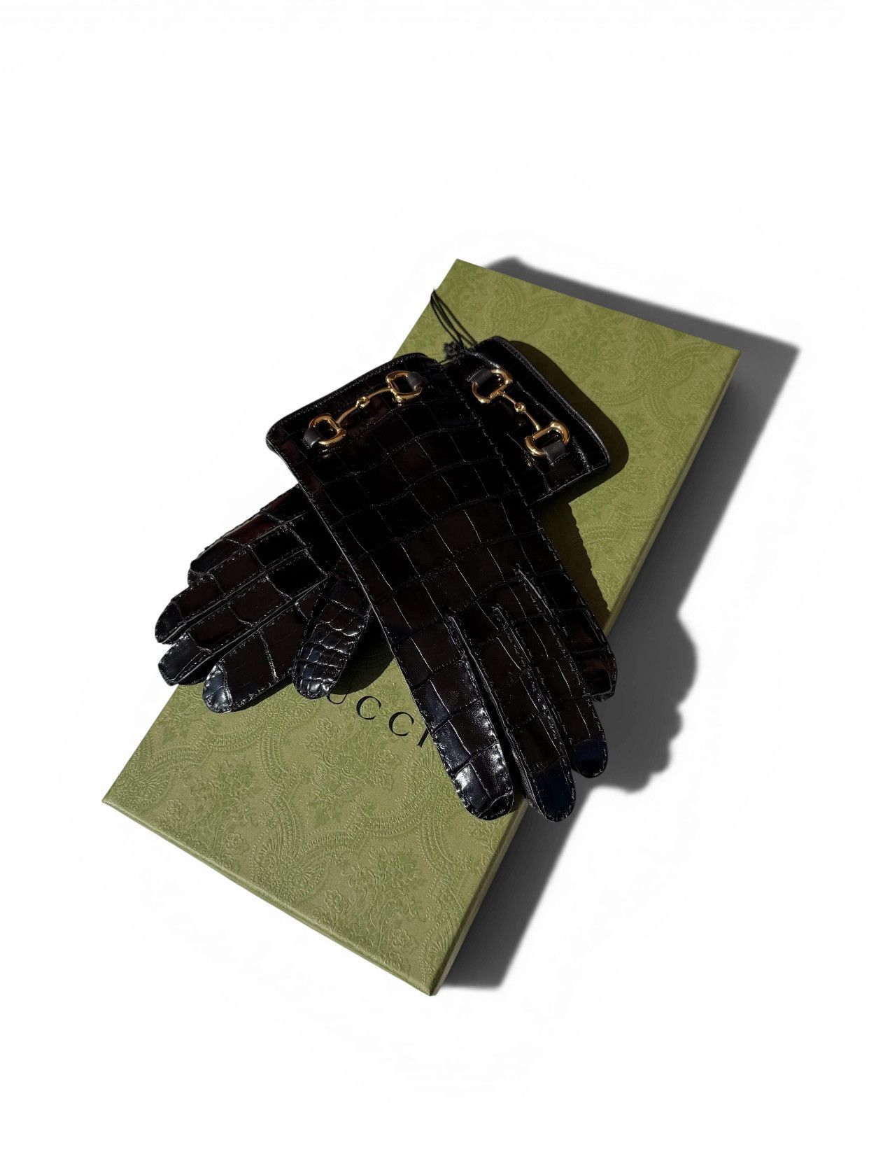 Gucci Gucci Horsebit Crorodile lesther gloves Size ONE SIZE - 1 Thumbnail