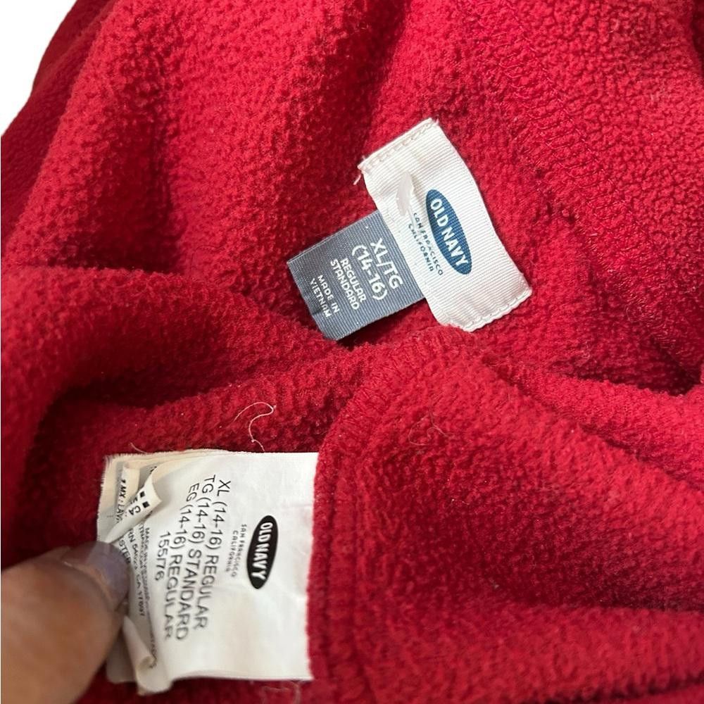 Old Navy Old Navy Red Fleece Pullover XL(14-16) Size XL / US 12-14 / IT 48-50 - 4 Thumbnail