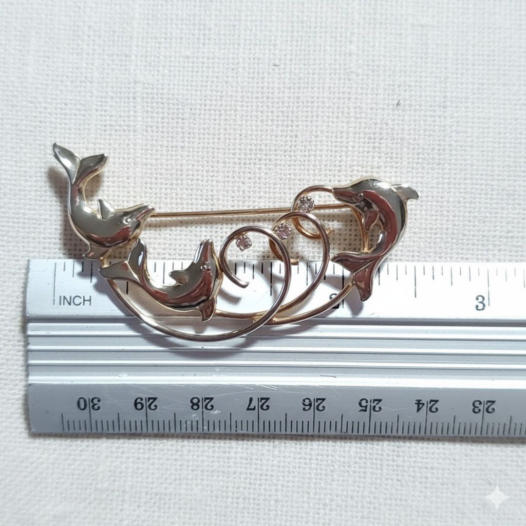 Other Dolphin Earrings & Brooch NEW Vintage 14k Gold Plated Size ONE SIZE - 10 Thumbnail