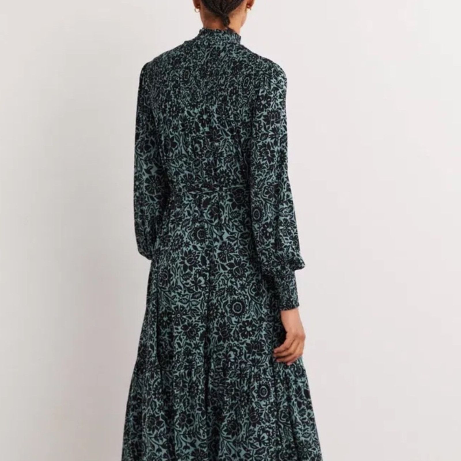 Boden Boden Floral Midi Dress Size L / US 10 / IT 46 - 2 Thumbnail