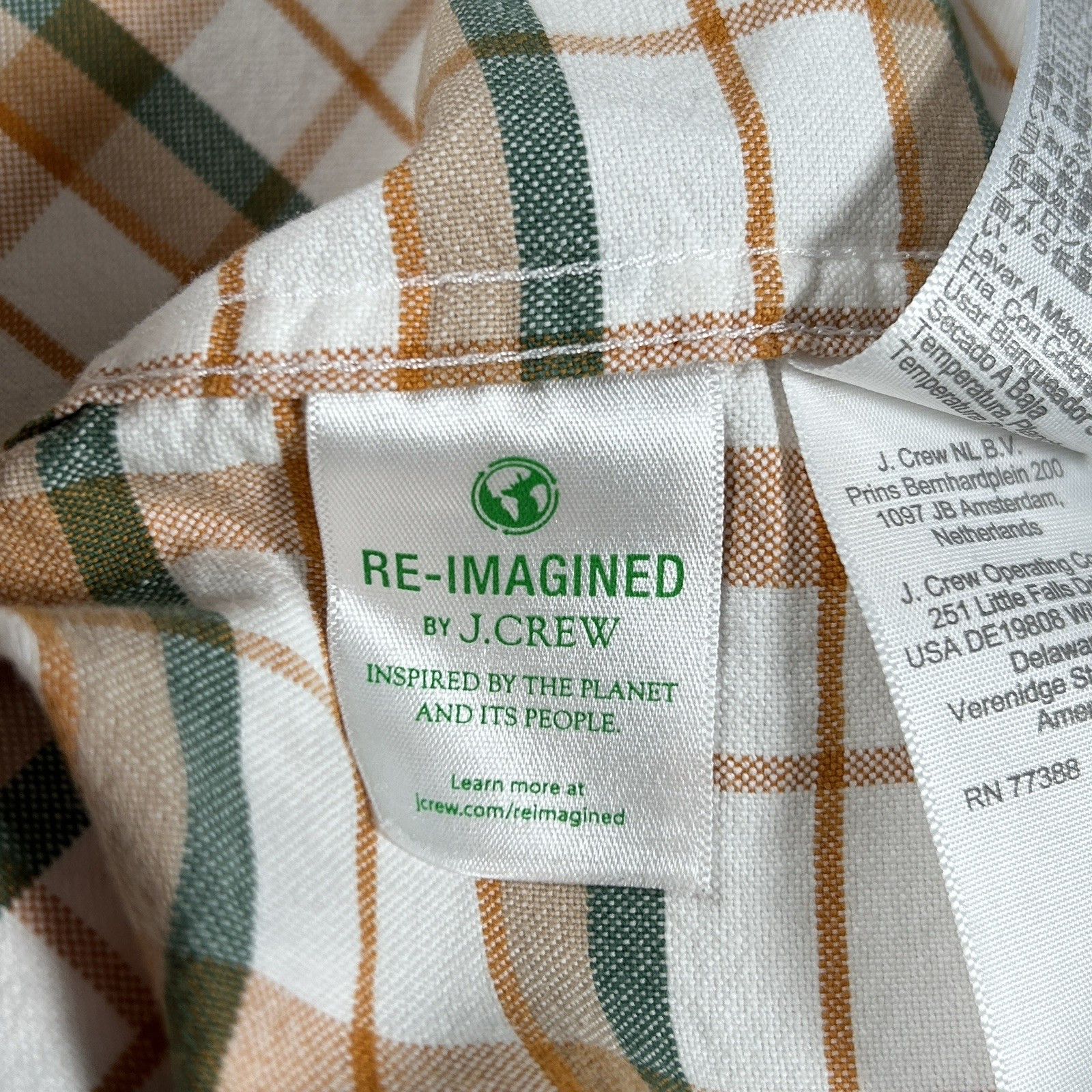 J.Crew J Crew Slim Fit Oxford Long Sleeve Orange Green White Plaid Size US M / EU 48-50 / 2 - 11 Thumbnail