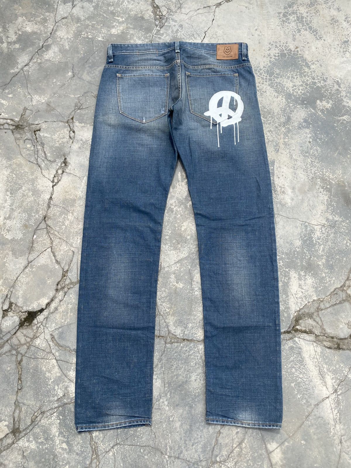 Moschino LOVE MOSCHINO Peace Paint Stamp Jeans Size US 35 - 1 Thumbnail